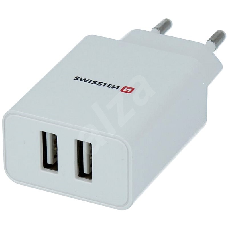 Swissten sieťový adaptér SMART IC 2.1A + kabel USB-C 1,2 m biely - Nabíjačka do siete