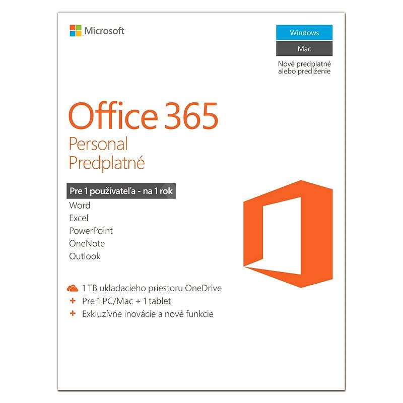 Microsoft Office 365 Personal predplatné - Kancelársky softvér