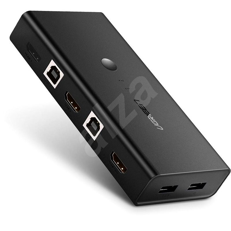 Ugreen 2 In 1 Out HDMI + USB-B + USB-A KVM Switch Black - Prepínač