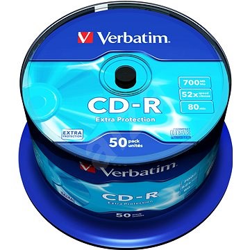 Verbatim CD-R DataLife Protection 52×, 50 ks Cake-Box - Médium