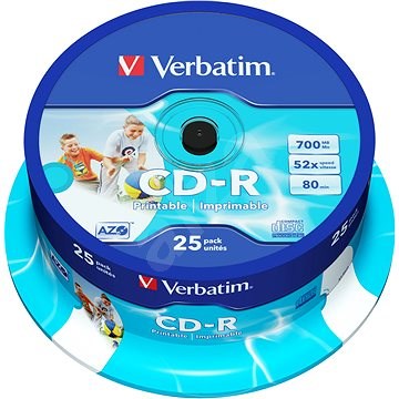 Verbatim CD-R DataLife Protection 52x Printable 25 ks cakebox - Médium