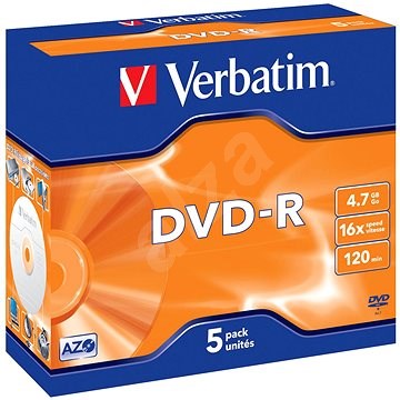 Verbatim DVD-R 16×, 5 ks v škatuľke - Médium
