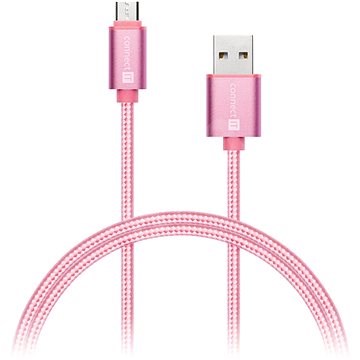 CONNECT IT Wirez Premium Metallic micro USB 1 m rose - Dátový kábel