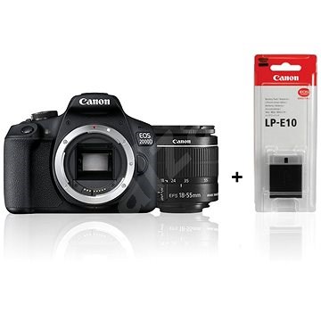 Canon EOS 2000D + 18-55mm IS II + LP-E10