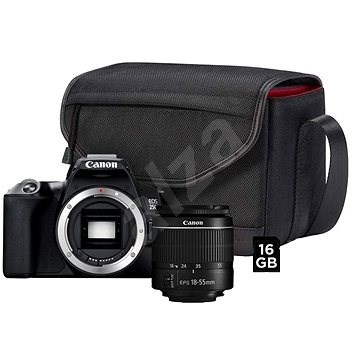 Canon EOS 250D čierny + 18–55 mm EF-S + fototaška SB130 + 16 GB pamäťová karta