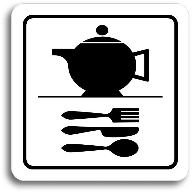 Accept Piktogram "kuchyňka" (80 × 80 mm) (bílá tabulka - černý tisk)