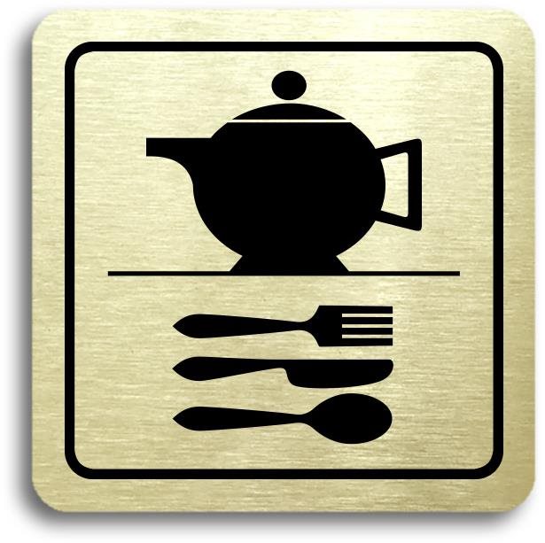 Accept Piktogram "kuchyňka" (80 × 80 mm) (zlatá tabulka - černý tisk)