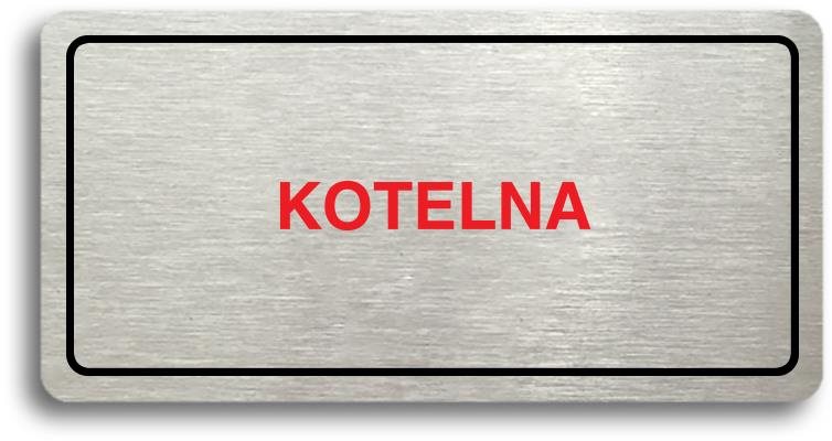 Accept Piktogram "KOTELNA" (160 × 80 mm) (stříbrná tabulka - barevný tisk)
