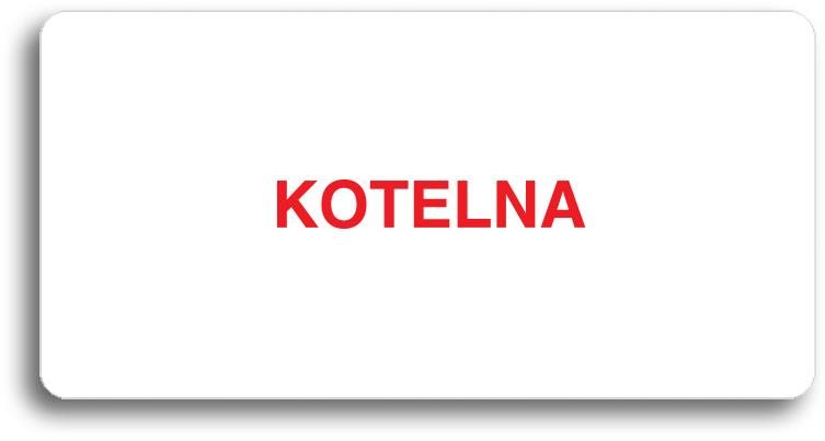 Accept Piktogram "KOTELNA" (160 × 80 mm) (bílá tabulka - barevný tisk bez rámečku)