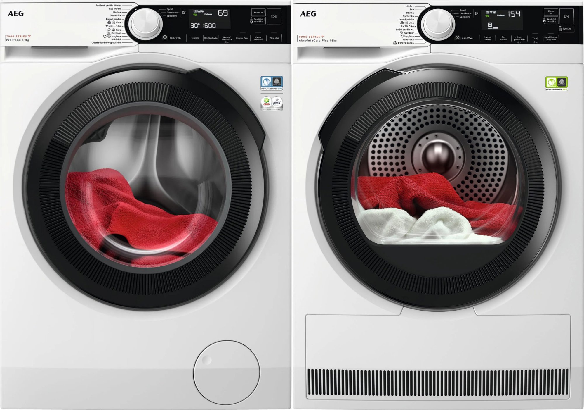 AEG 7000 ProSteam® LFR73964CC + AEG 9000 AbsoluteCare® Plus 3DScan TR9384CC