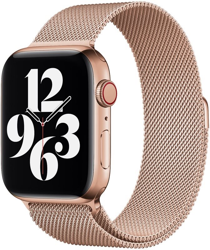 Eternico Elegance Milanese na Apple Watch 42 mm/44 mm/45 mm/Ultra 49 mm rose gold