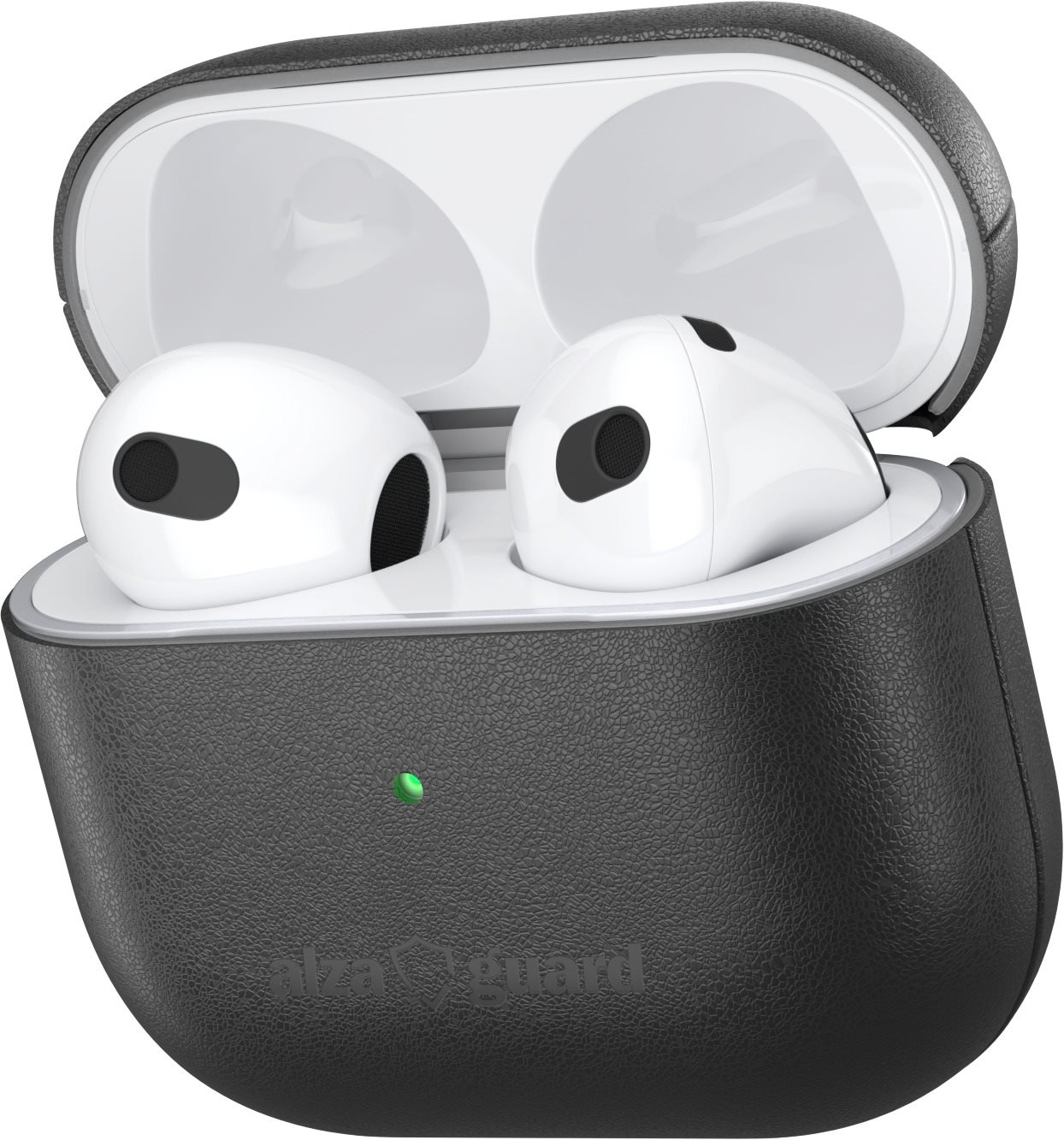 AlzaGuard Genuine Leather Case na AirPods 2021 čierne