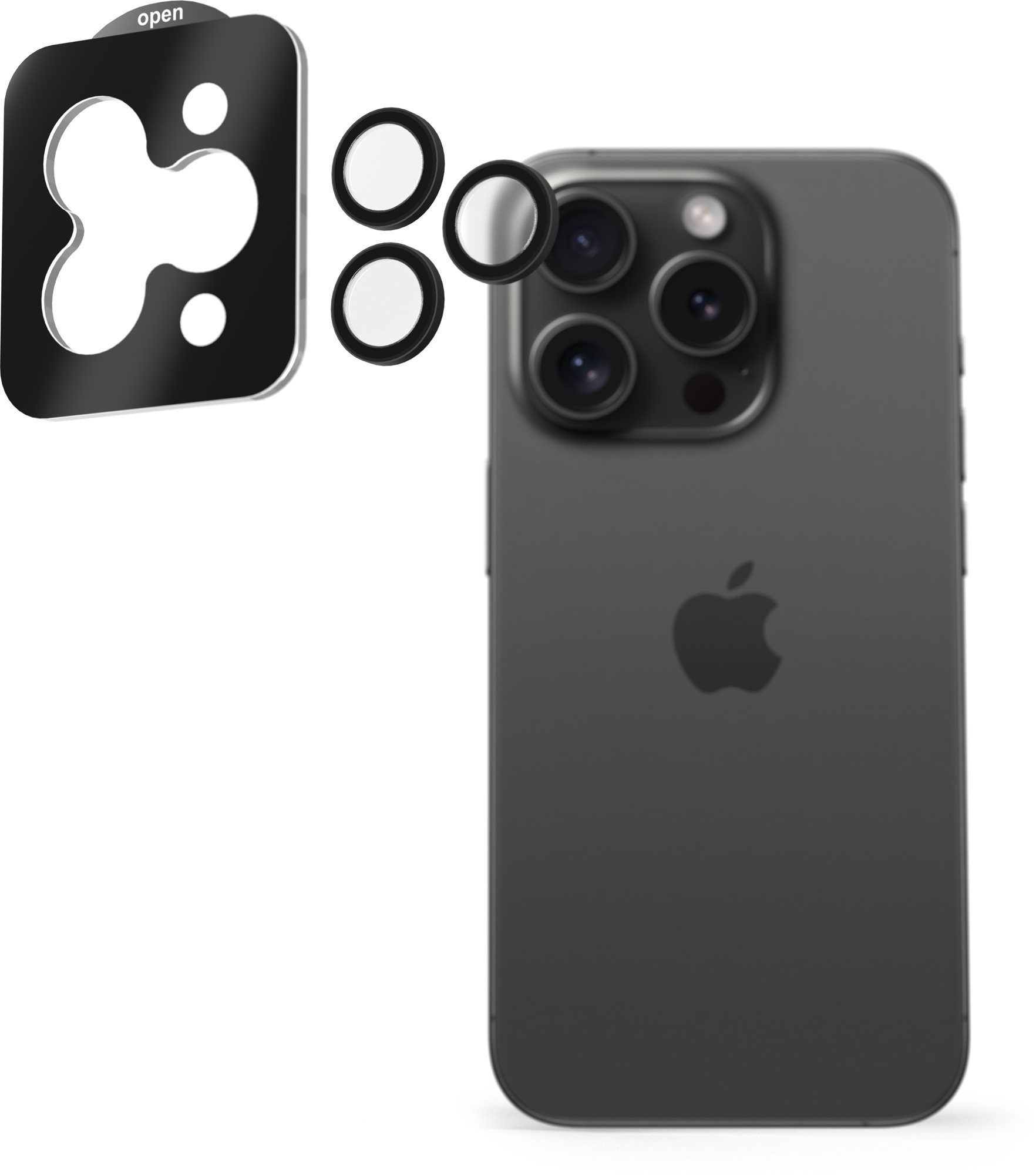 AlzaGuard Elite Lens Protector na iPhone 15 Pro/15 Pro Max čierne