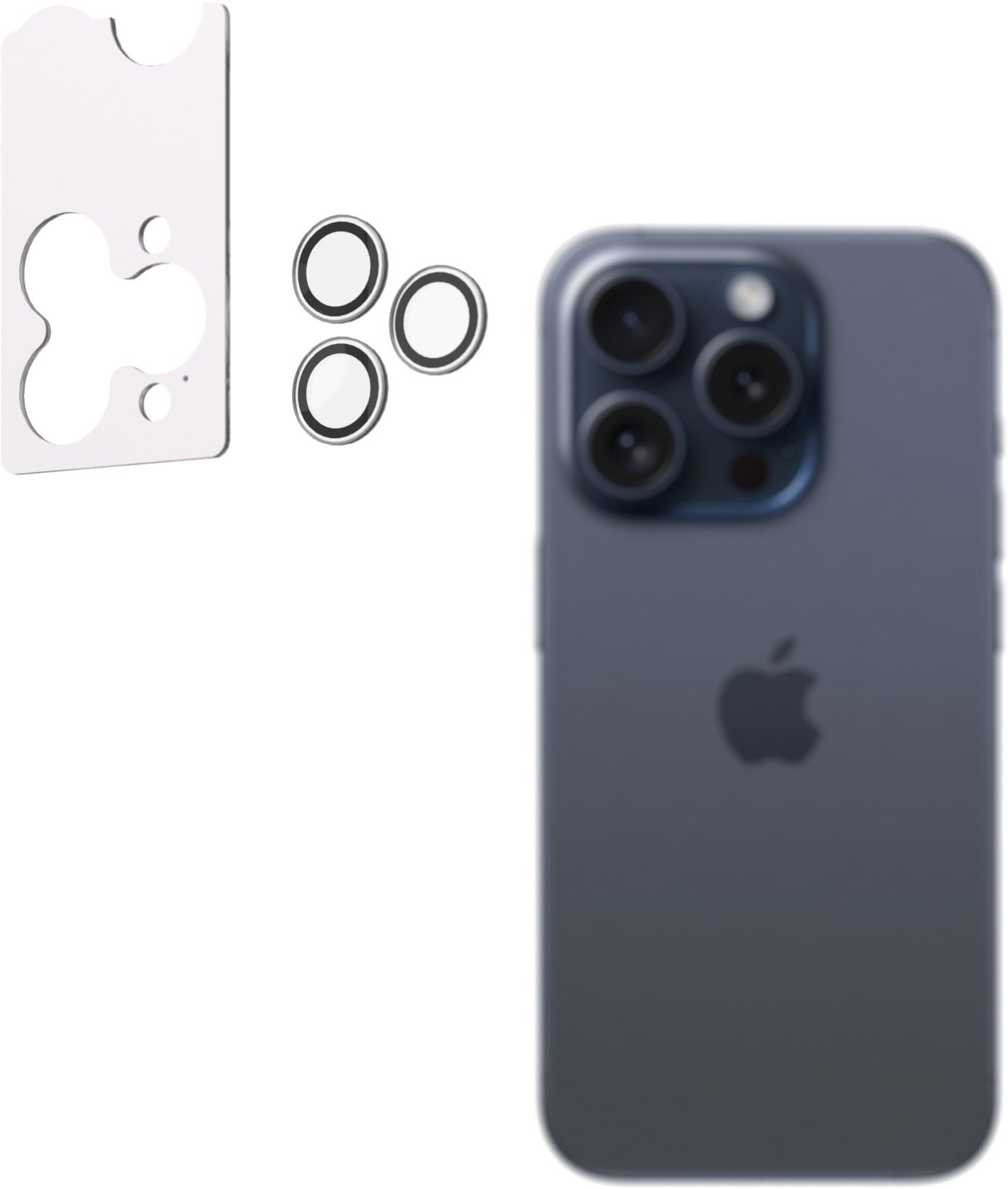 AlzaGuard Elite Lens Protector pre iPhone 15 Pro/15 Pro Max číre s inštalačným rámčekom