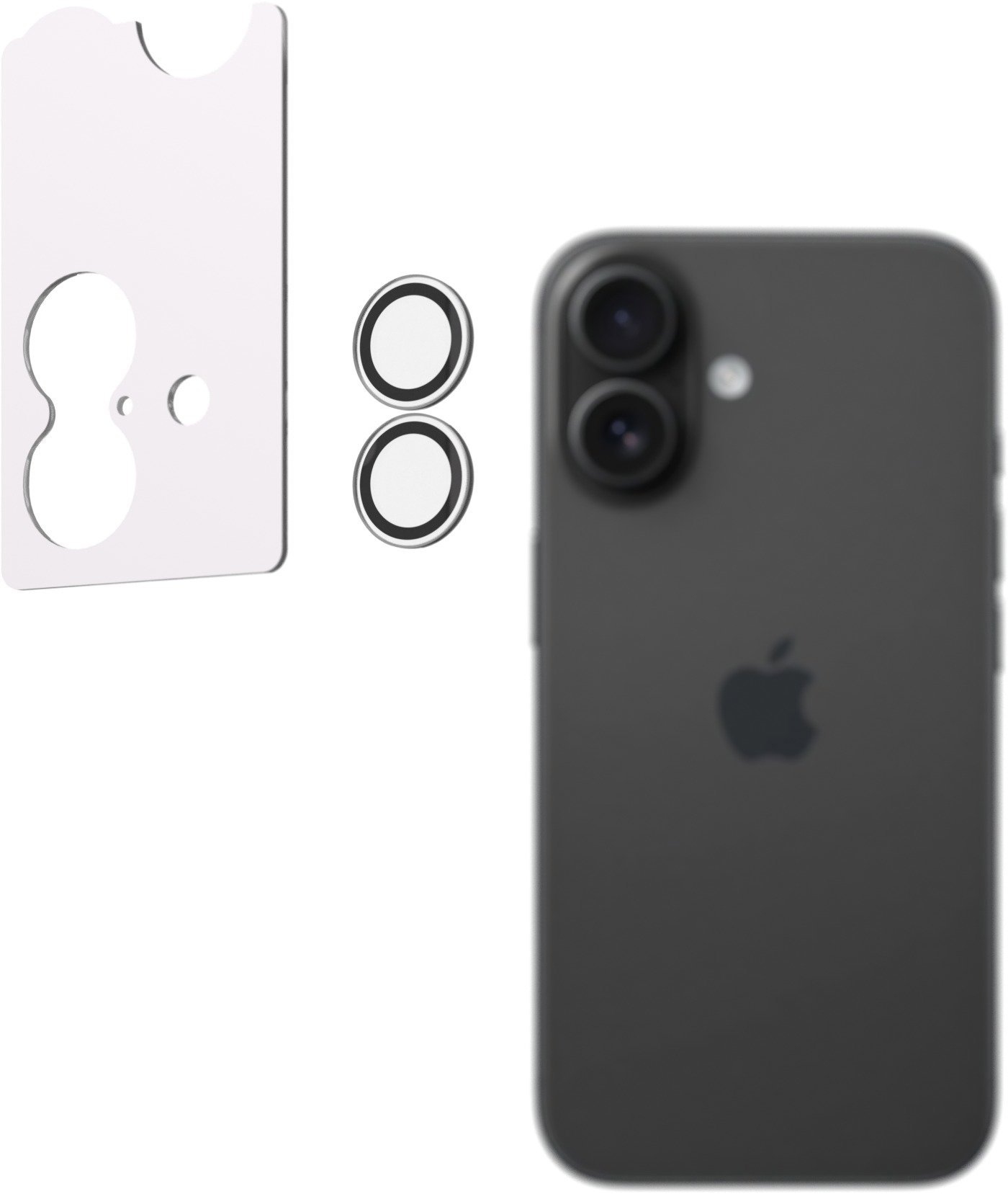 AlzaGuard Elite Lens Protector pre iPhone 16/16 Plus číre s inštalačným rámčekom