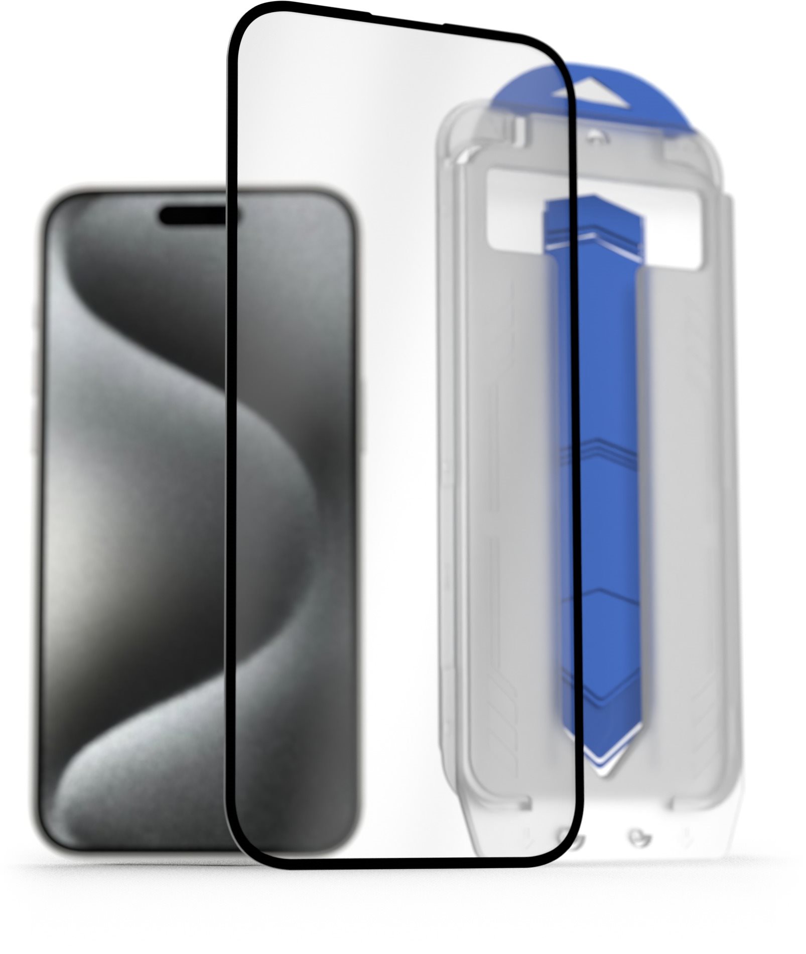 AlzaGuard 2.5D FullCover Glass EasyFit DustFree 2 Pack na iPhone 15 Pro Max s inštalačným rámčekom