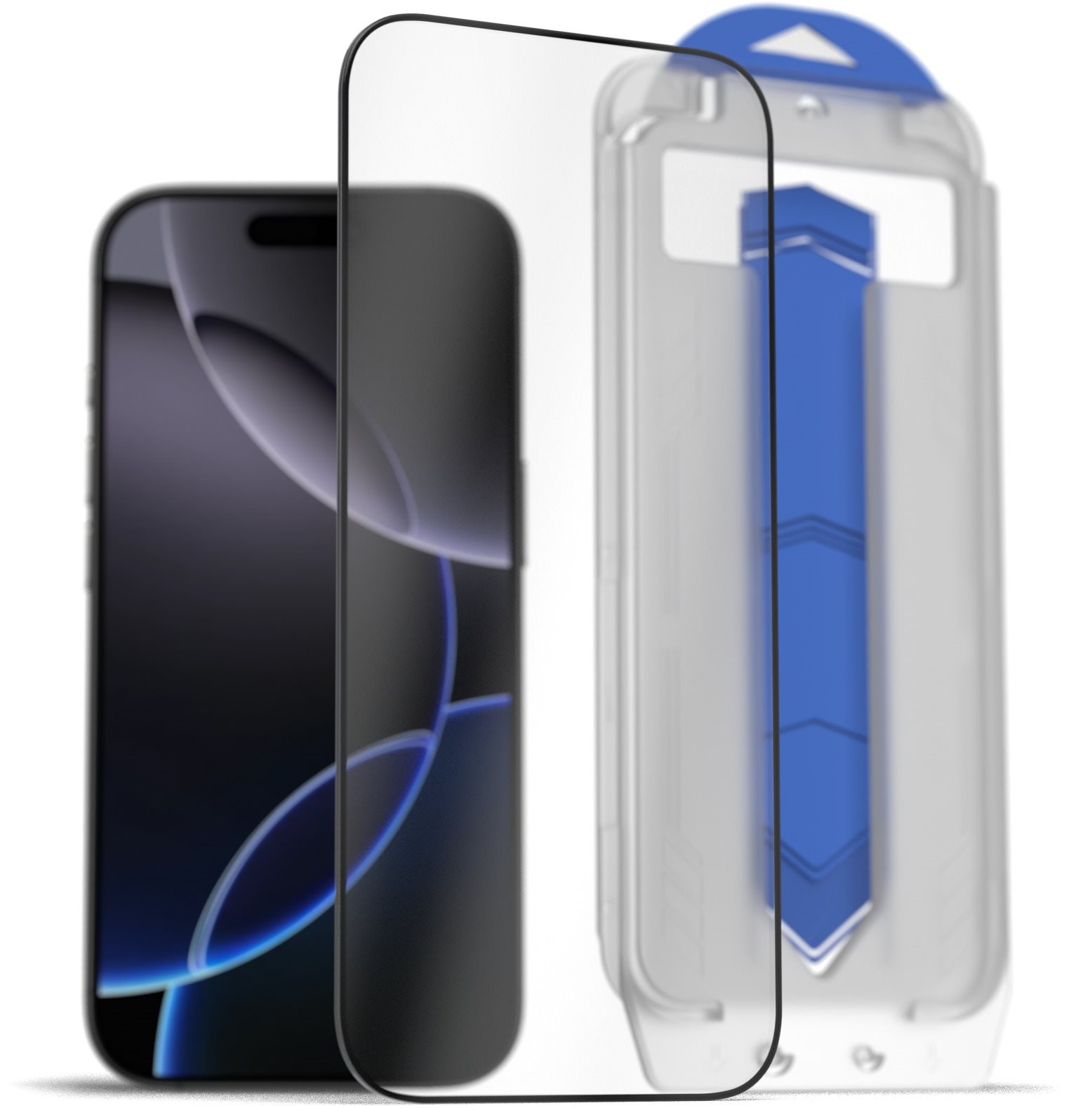 AlzaGuard 2.5D FullCover Glass EasyFit DustFree 2 Pack na iPhone 16 Pro s inštalačným rámčekom