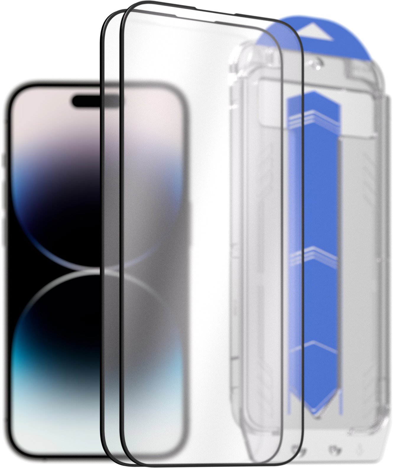 AlzaGuard 2.5D Glass EasyFit DustFree 2 Pack na iPhone 14 Pro s inštalačným rámikom
