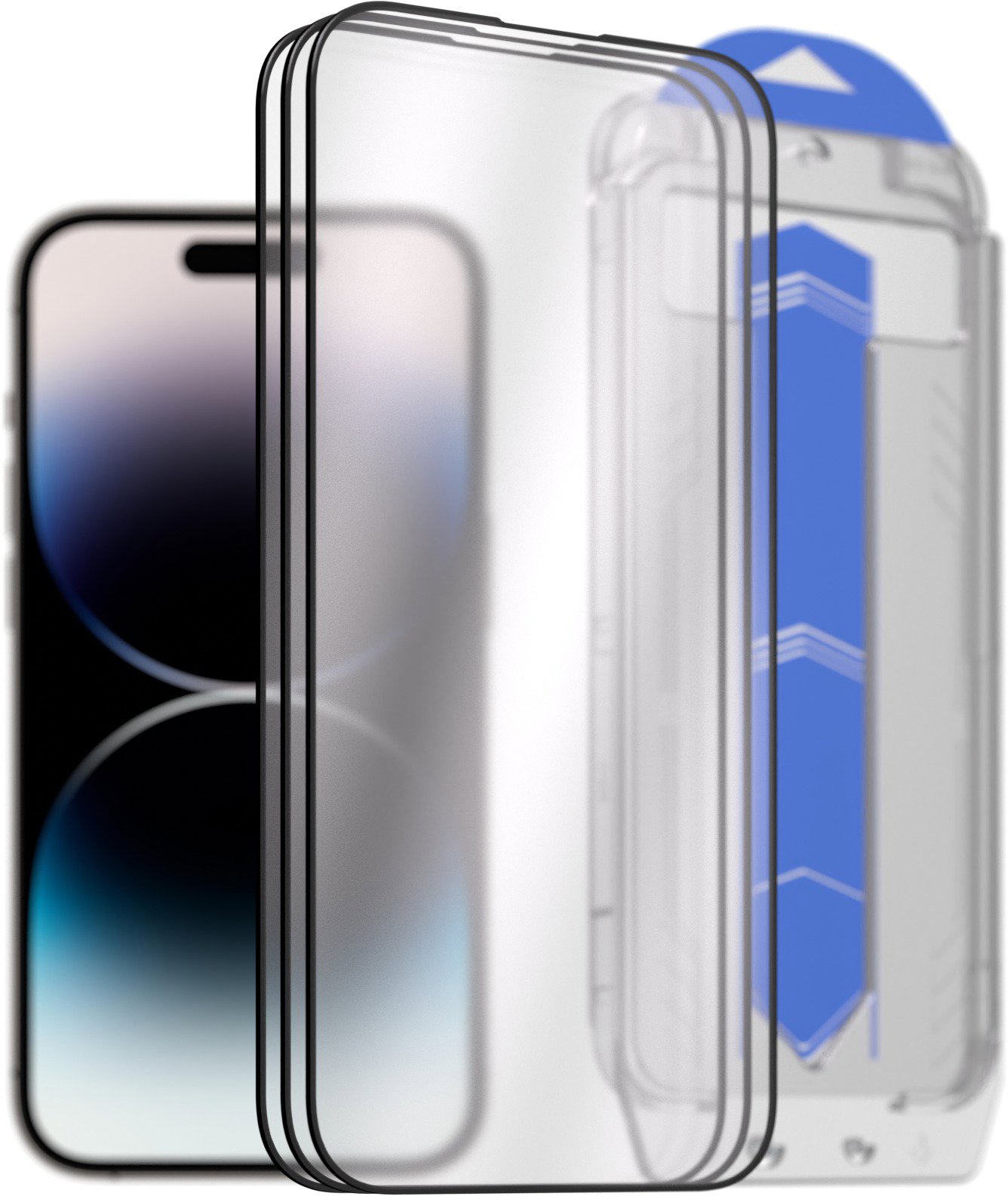 AlzaGuard 2.5D Glass EasyFit DustFree na iPhone 14 Pro – 3 ks v balení s aplikátorom