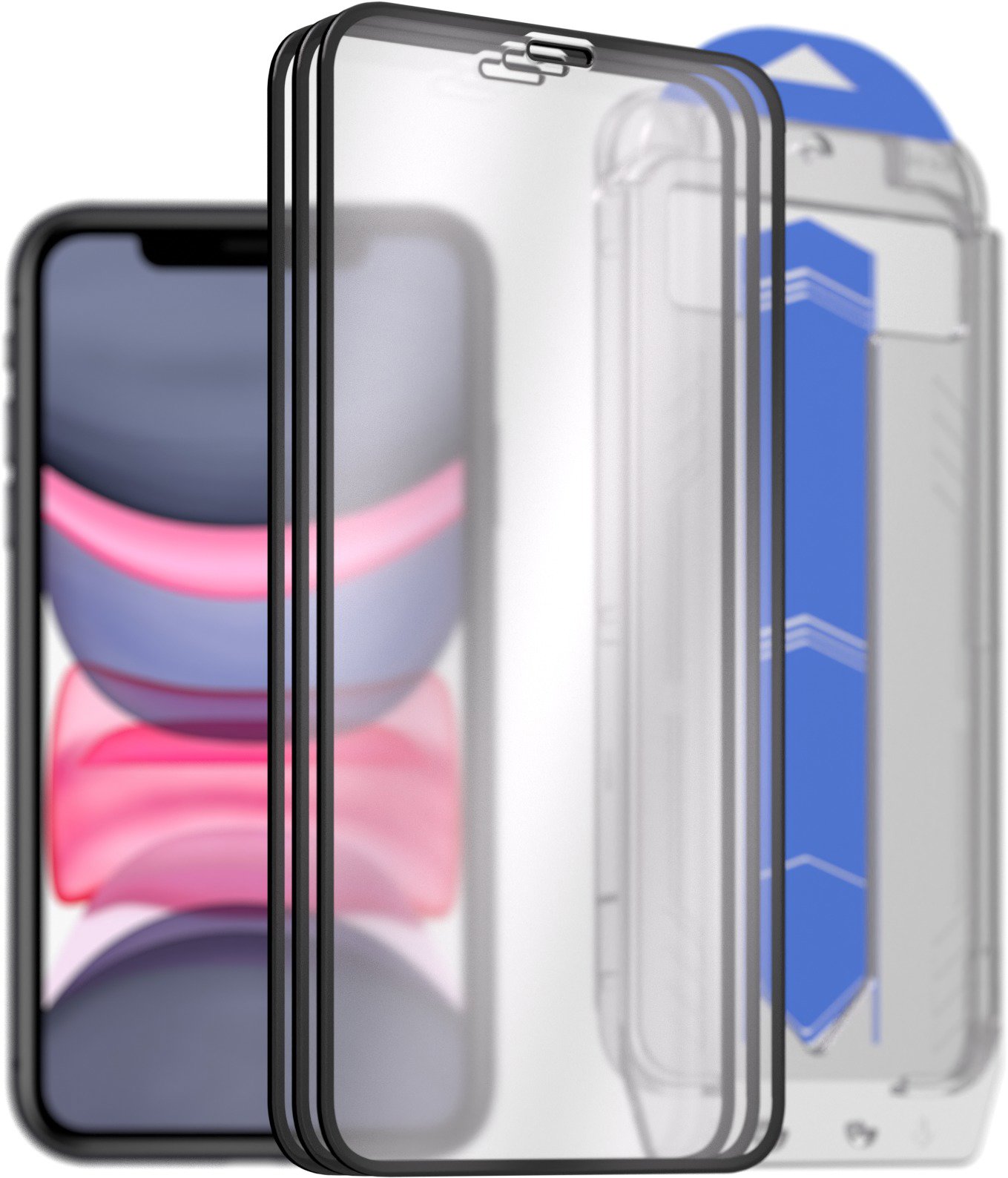 AlzaGuard 2.5D Glass EasyFit DustFree na iPhone 11/XR – 3 ks v balení s aplikátorom