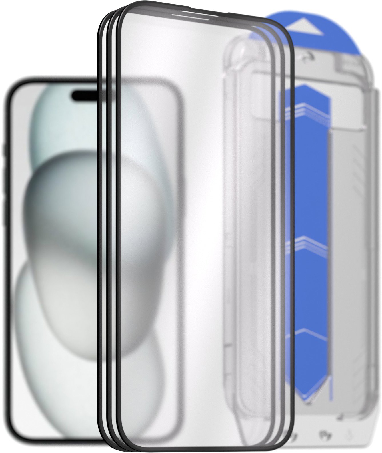 AlzaGuard 2.5D Glass EasyFit DustFree na iPhone 15 – 3 ks v balení s aplikátorom