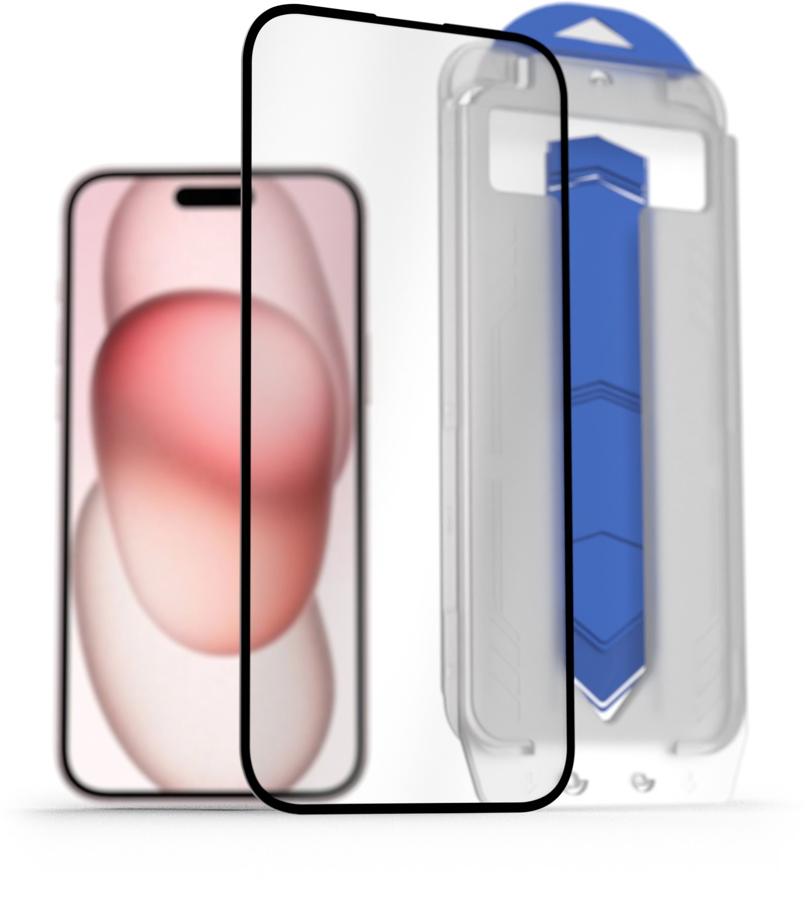 AlzaGuard 2.5D FullCover Glass EasyFit DustFree 2 Pack na iPhone 15 Plus s inštalačným rámčekom
