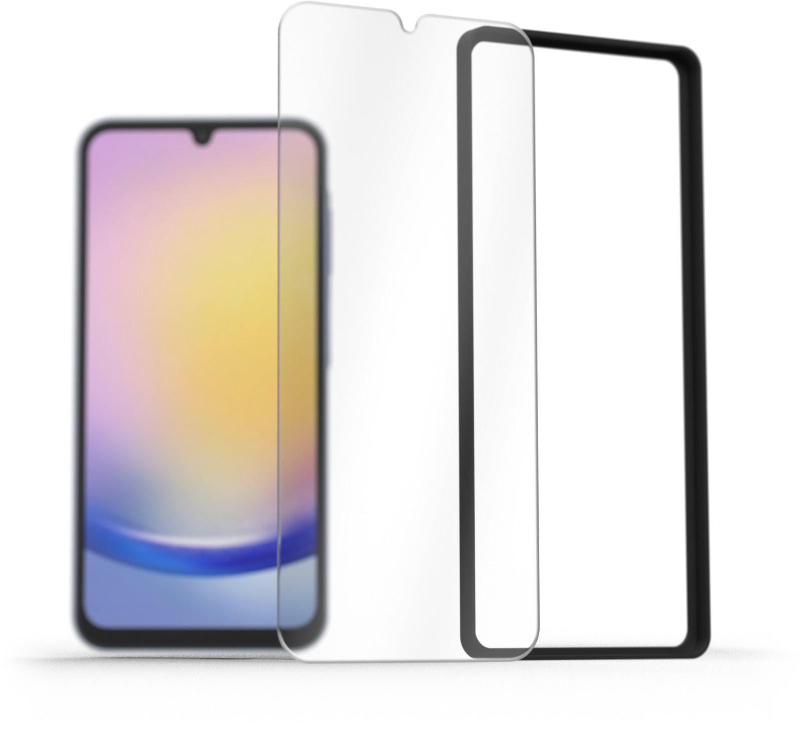 AlzaGuard 2.5D FullCover Glass EasyFit 2 Pack na Samsung Galaxy A25 s inštalačným rámčekom