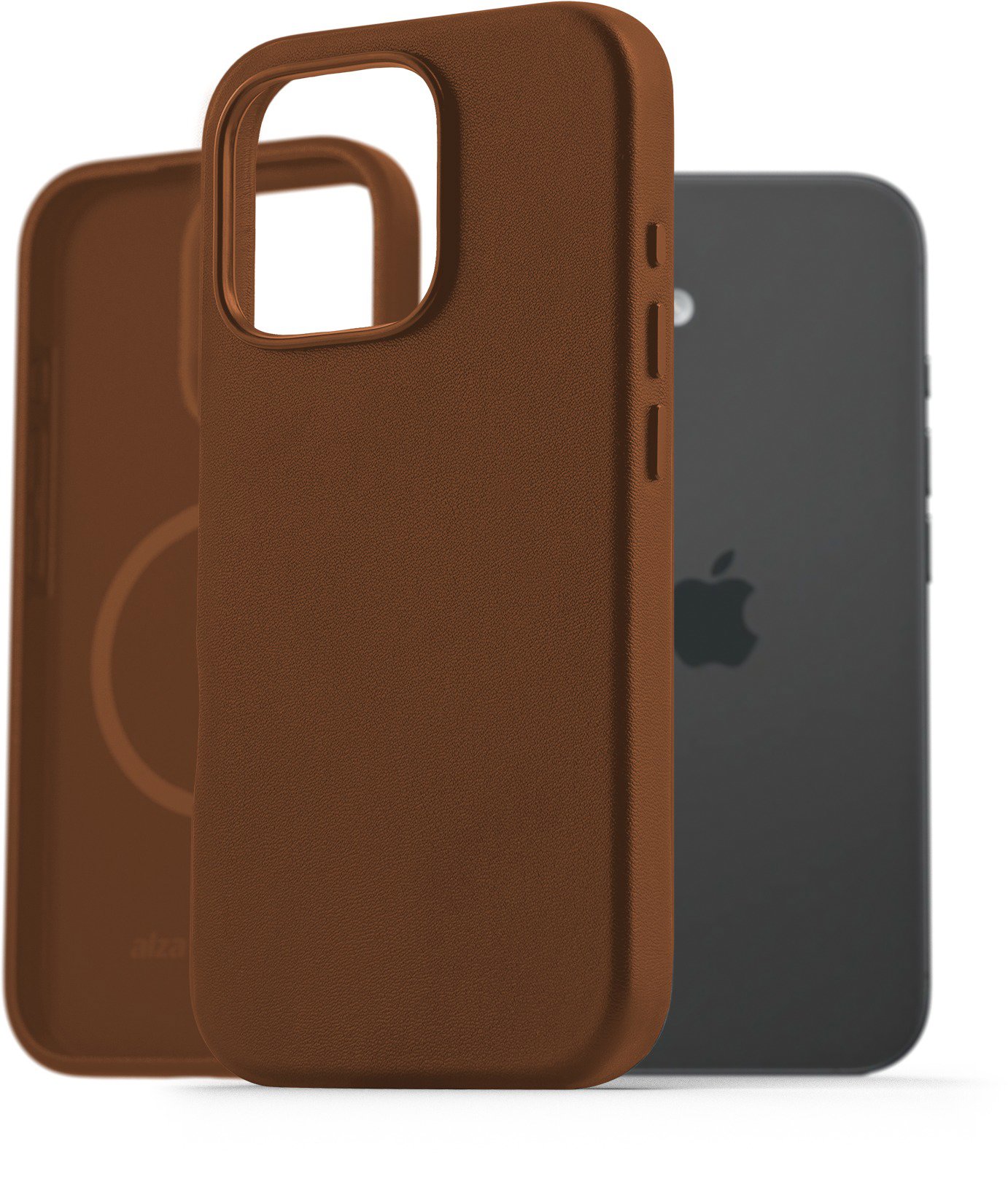 AlzaGuard Genuine Leather Case with Magsafe na iPhone 16 Pro sedlovo hnedý