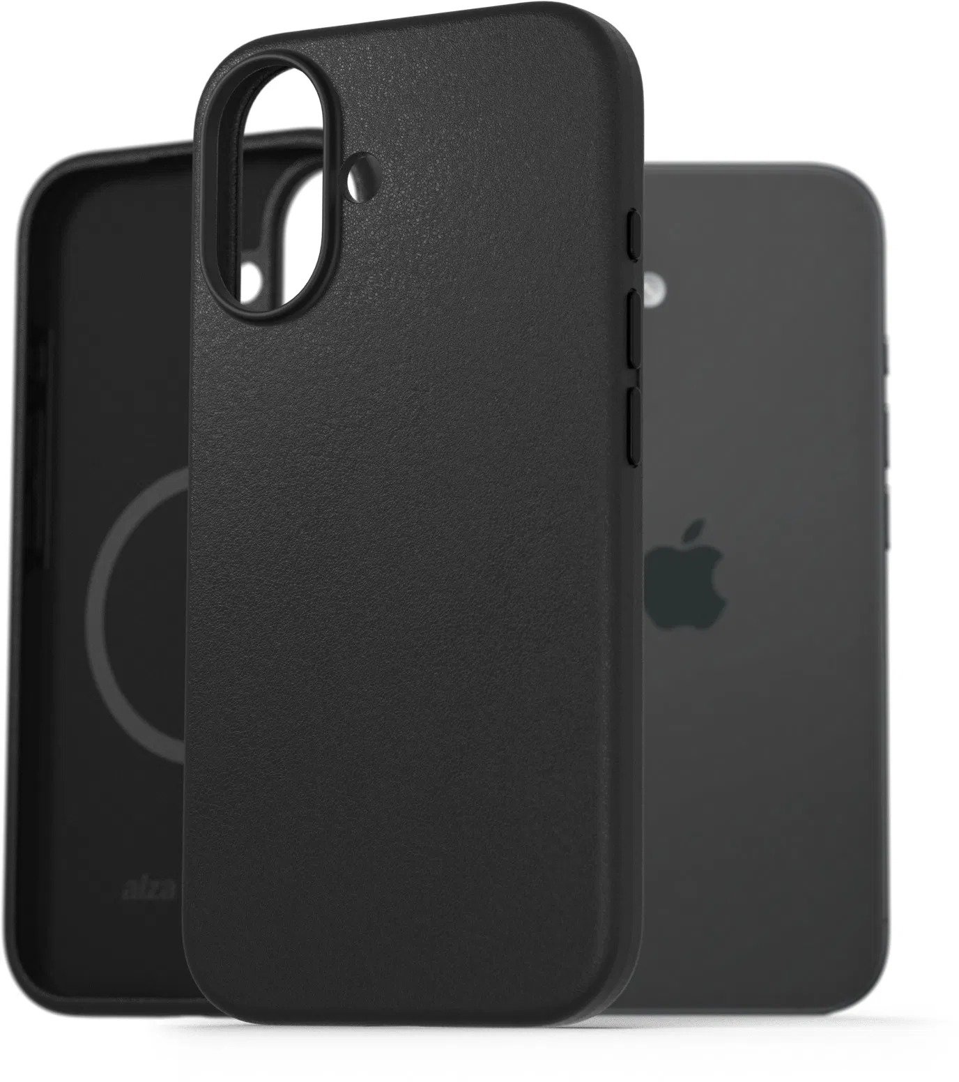 AlzaGuard Genuine Leather Case with Magsafe na iPhone 16e čierny