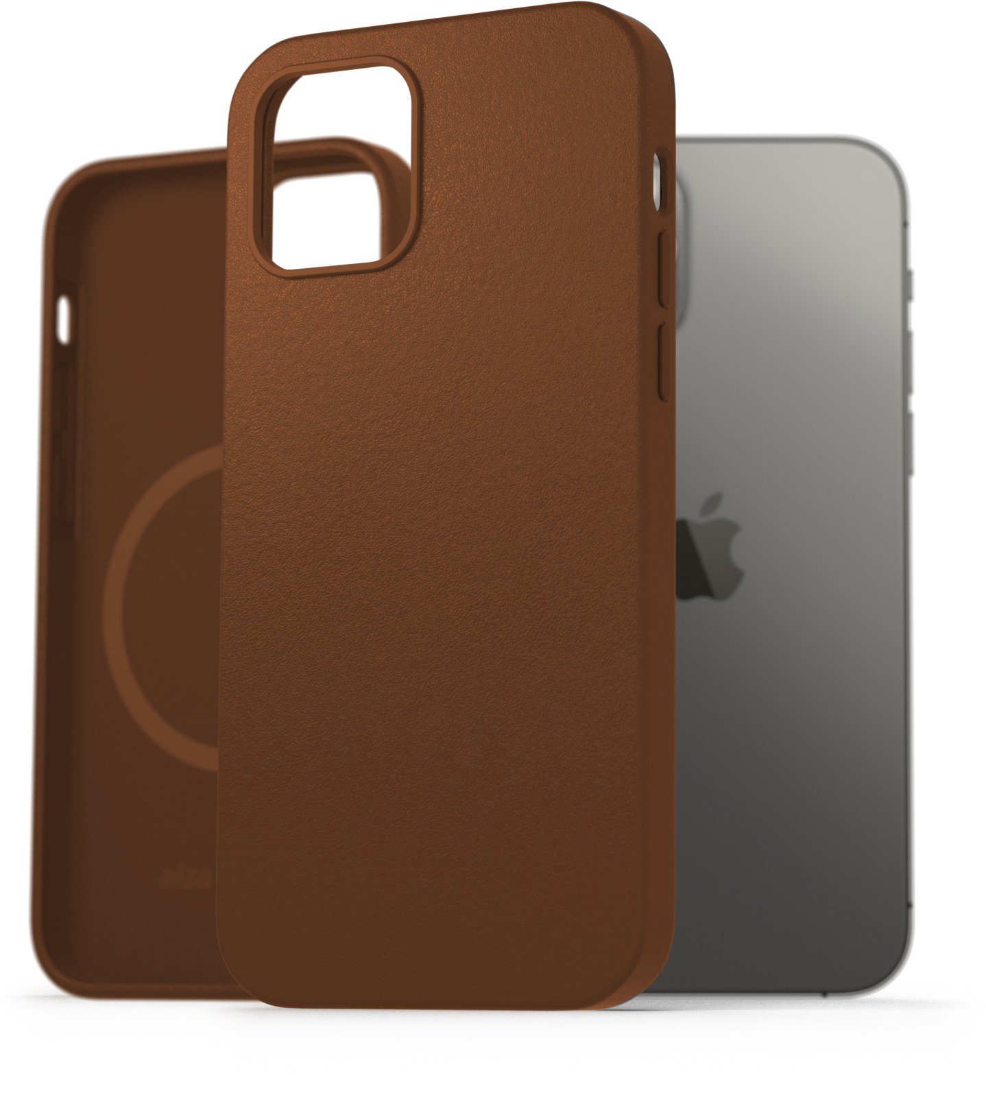 AlzaGuard Genuine Leather Case with Magsafe na iPhone 12 / 12 Pro sedlovo-hnedý