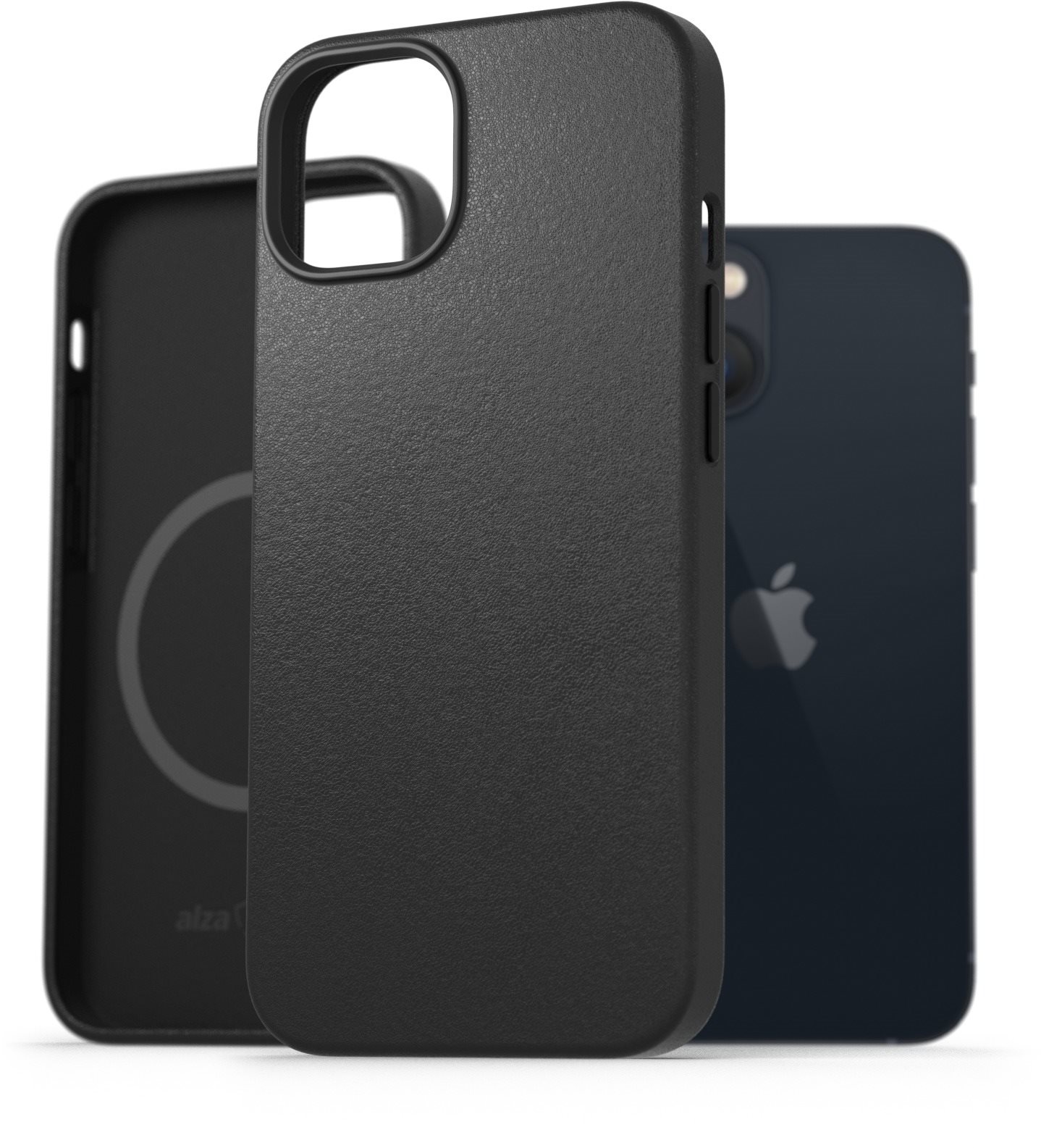 AlzaGuard Genuine Leather Case with Magsafe na iPhone 13 čierny
