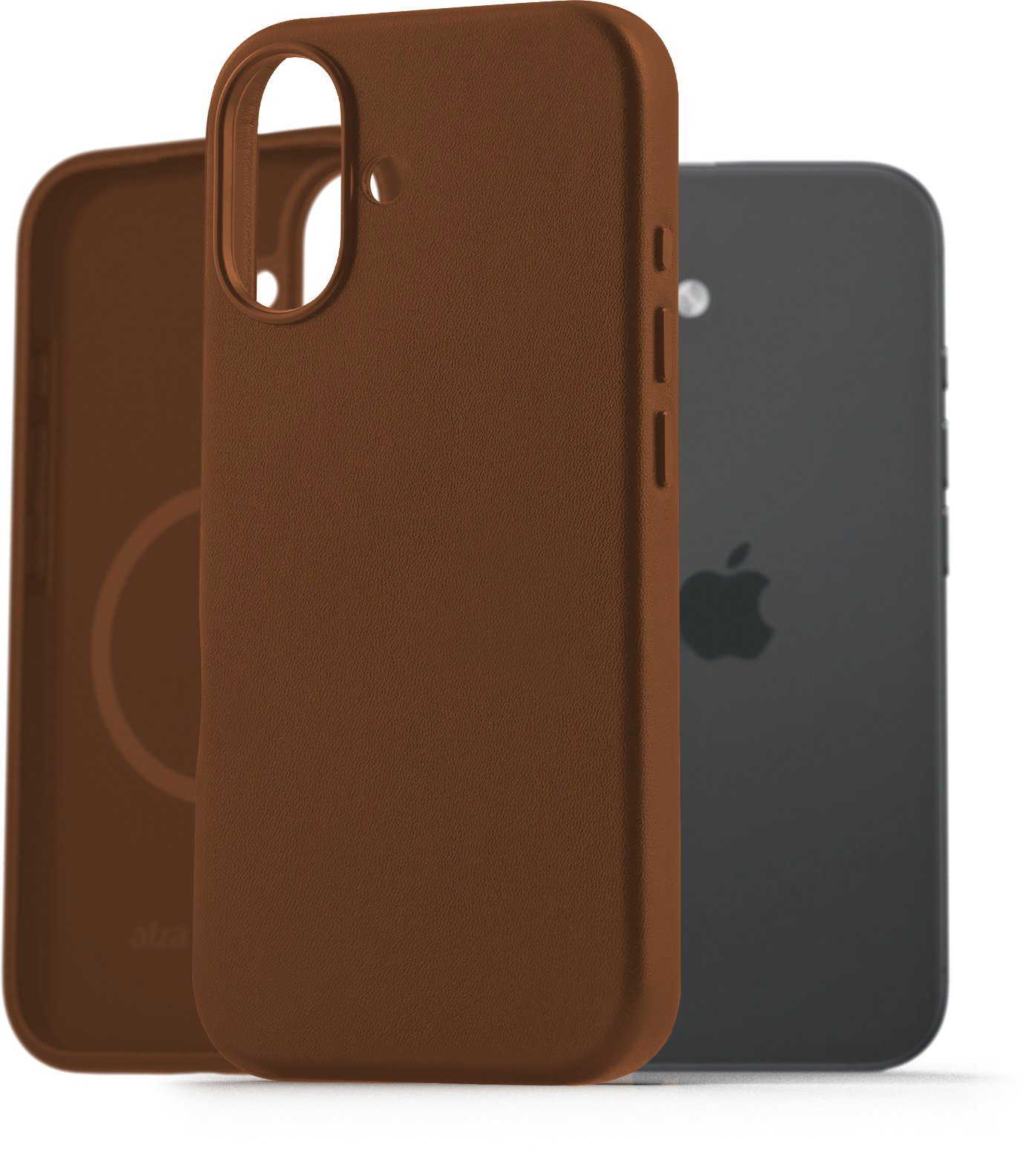 AlzaGuard Genuine Leather Case with Magsafe na iPhone 16 sedlovo hnedý