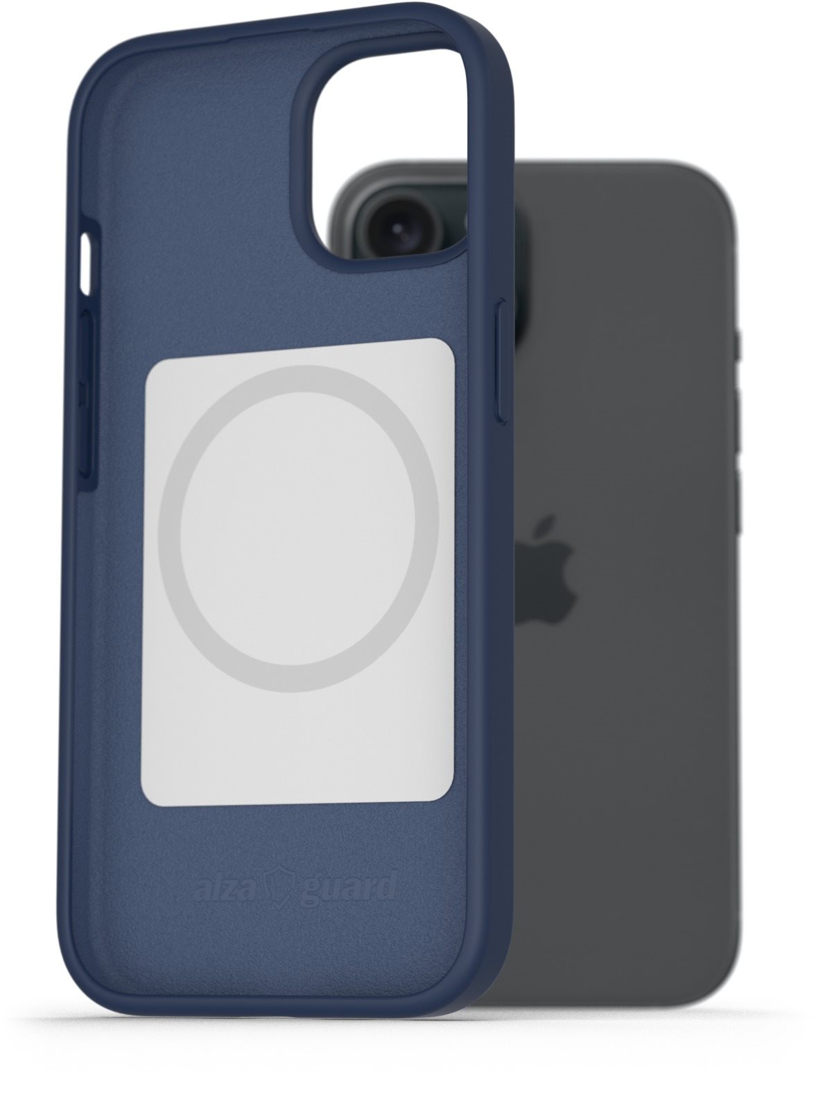 AlzaGuard Magsafe Silicone Case na iPhone 15 Plus modrý