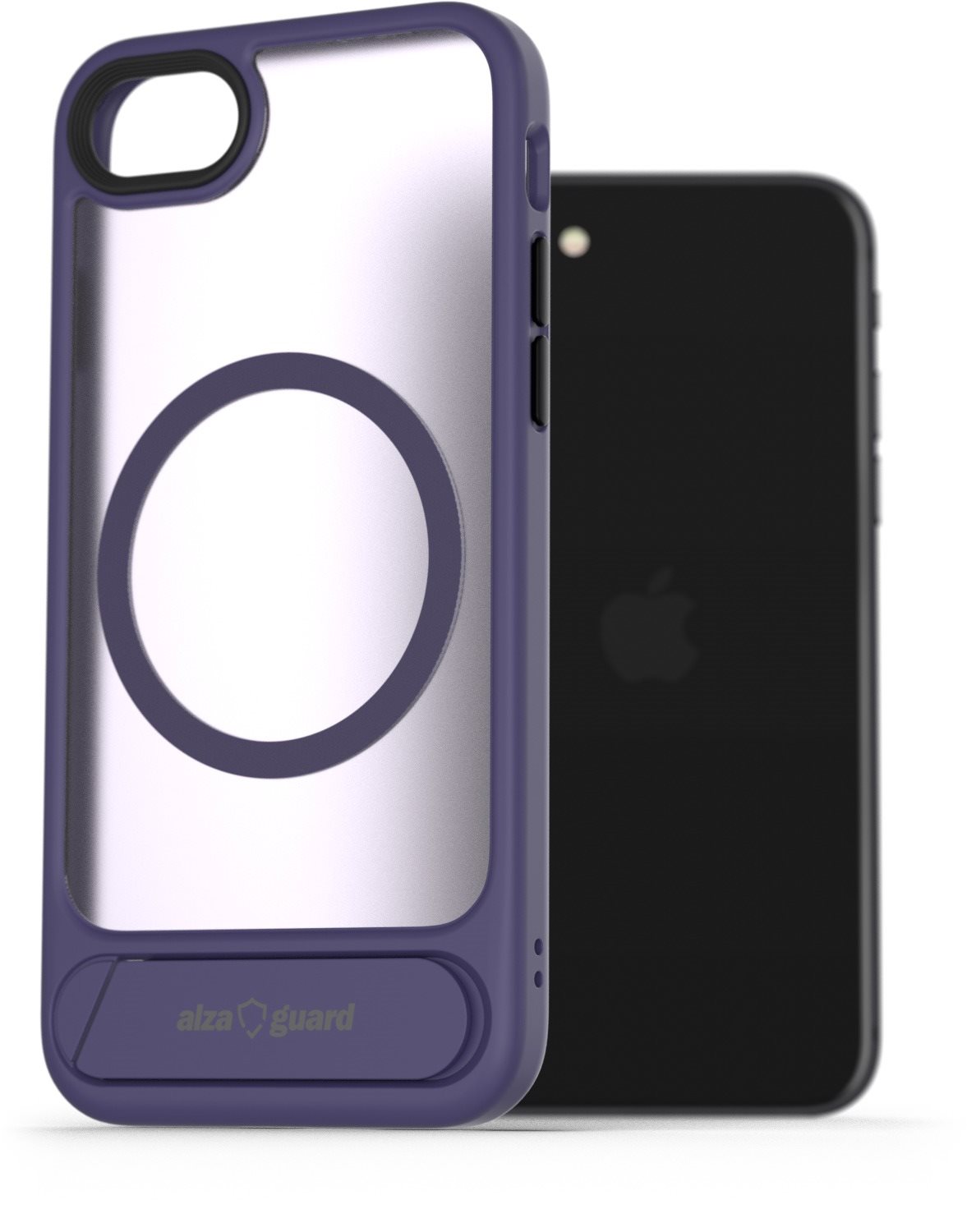 AlzaGuard Matte Case with Stand Compatible with MagSafe for iPhone 7/8/SE 2020/SE 2022 fialový