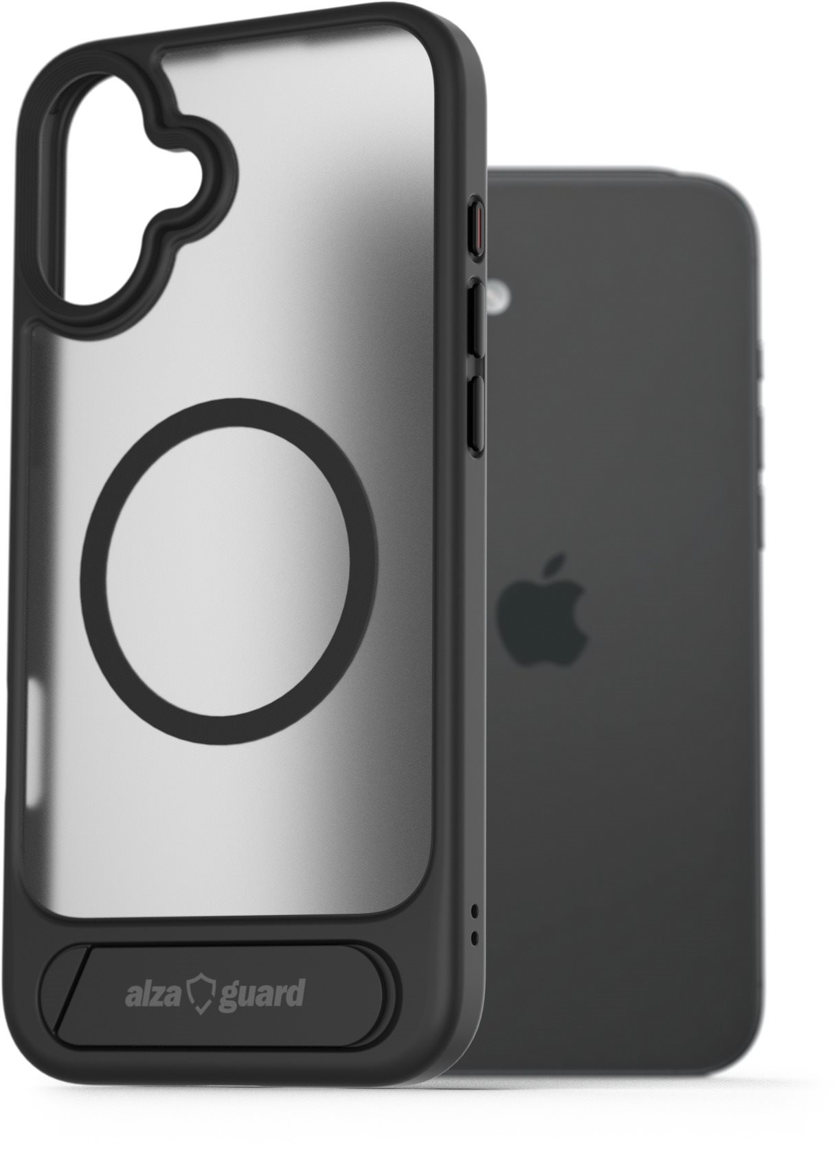 AlzaGuard Matte Case with Stand Compatible with MagSafe for iPhone 16 Plus čierny