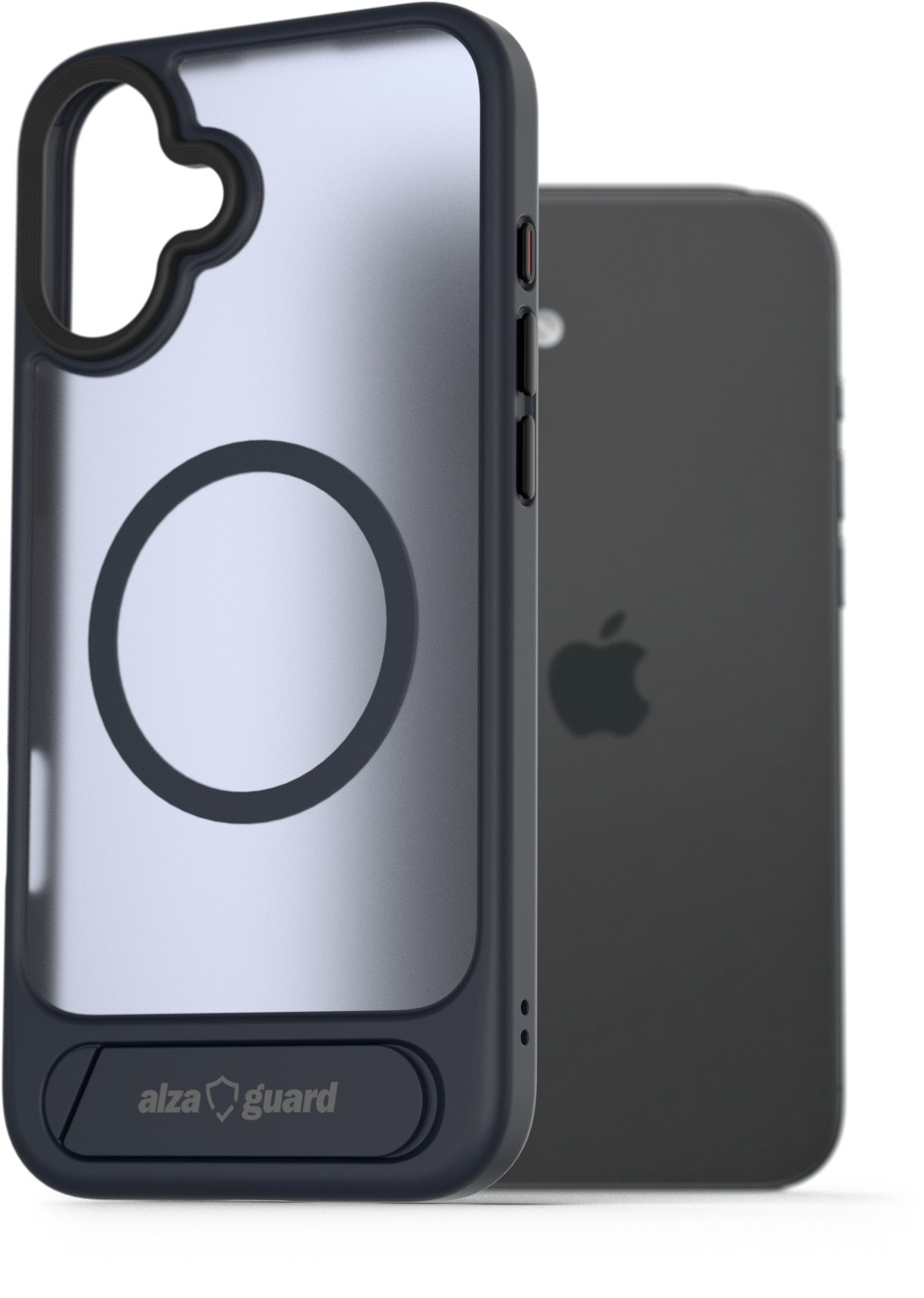 AlzaGuard Matte Case with Stand Compatible with MagSafe for iPhone 16 Plus tmavo modrý