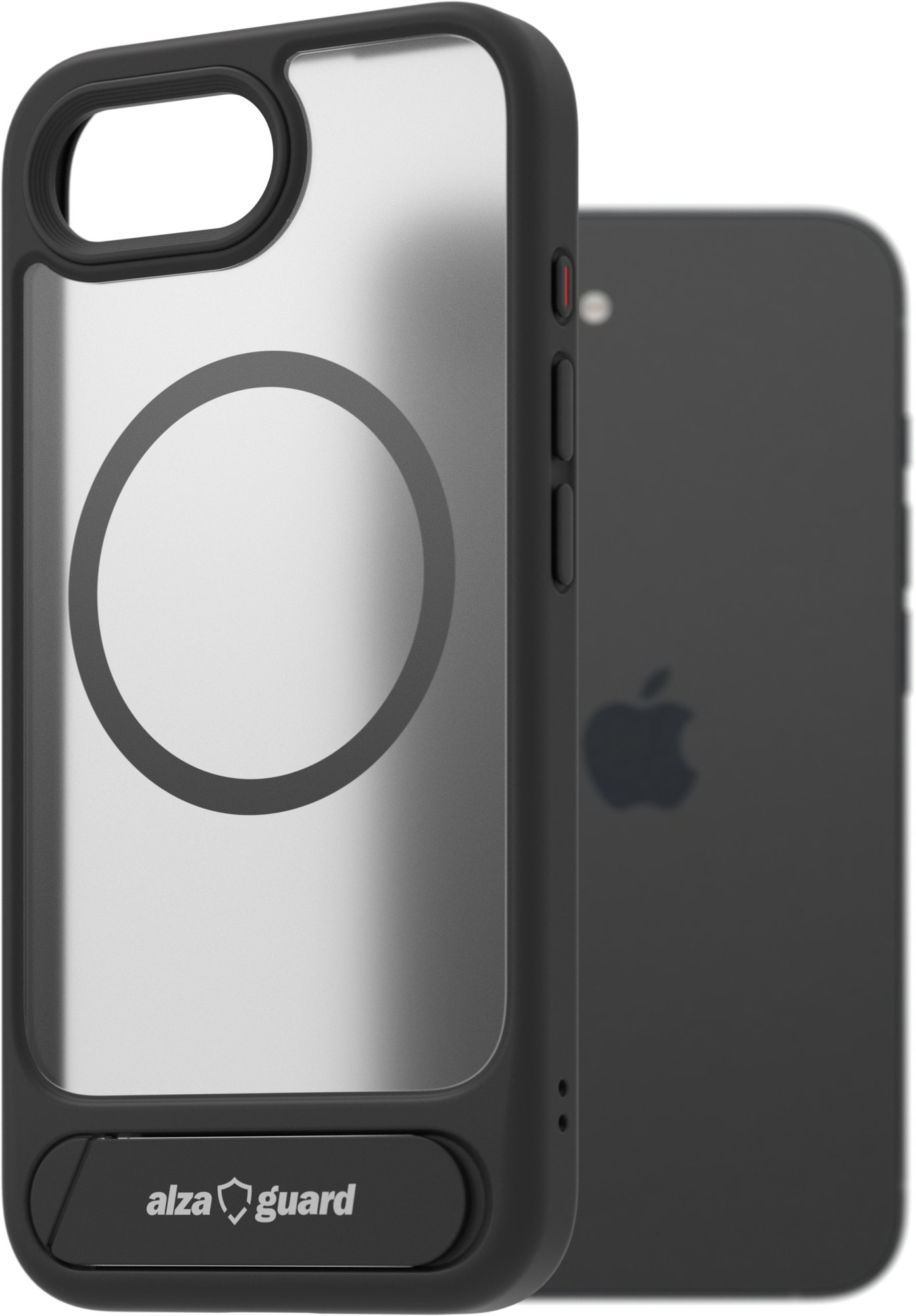AlzaGuard Matte Case s Stand Compatible with MagSafe na iPhone 16e čierny