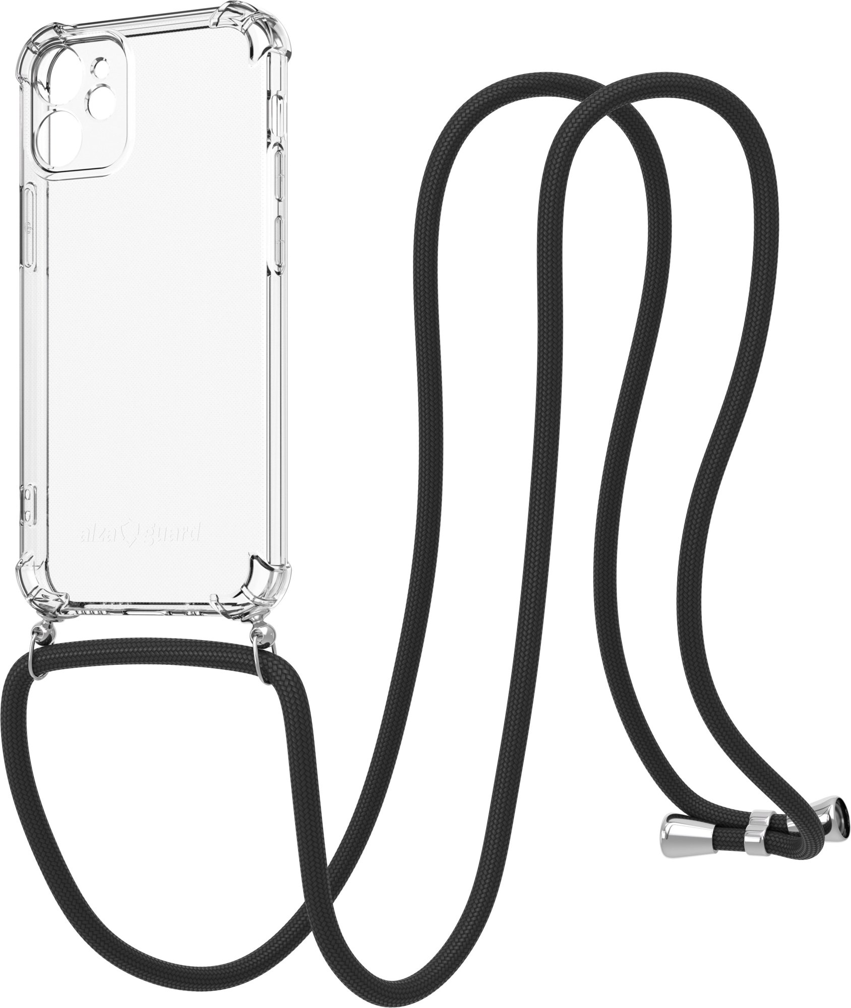 AlzaGuard Luxe Lanyard Case na iPhone 12 Mini čierny