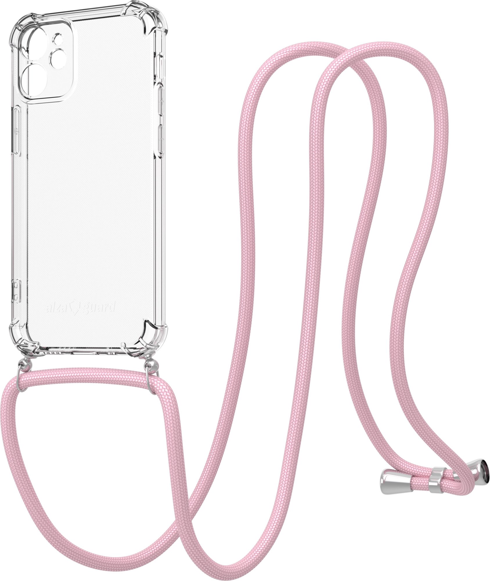 AlzaGuard Luxe Lanyard Case na iPhone 12 Mini ružový