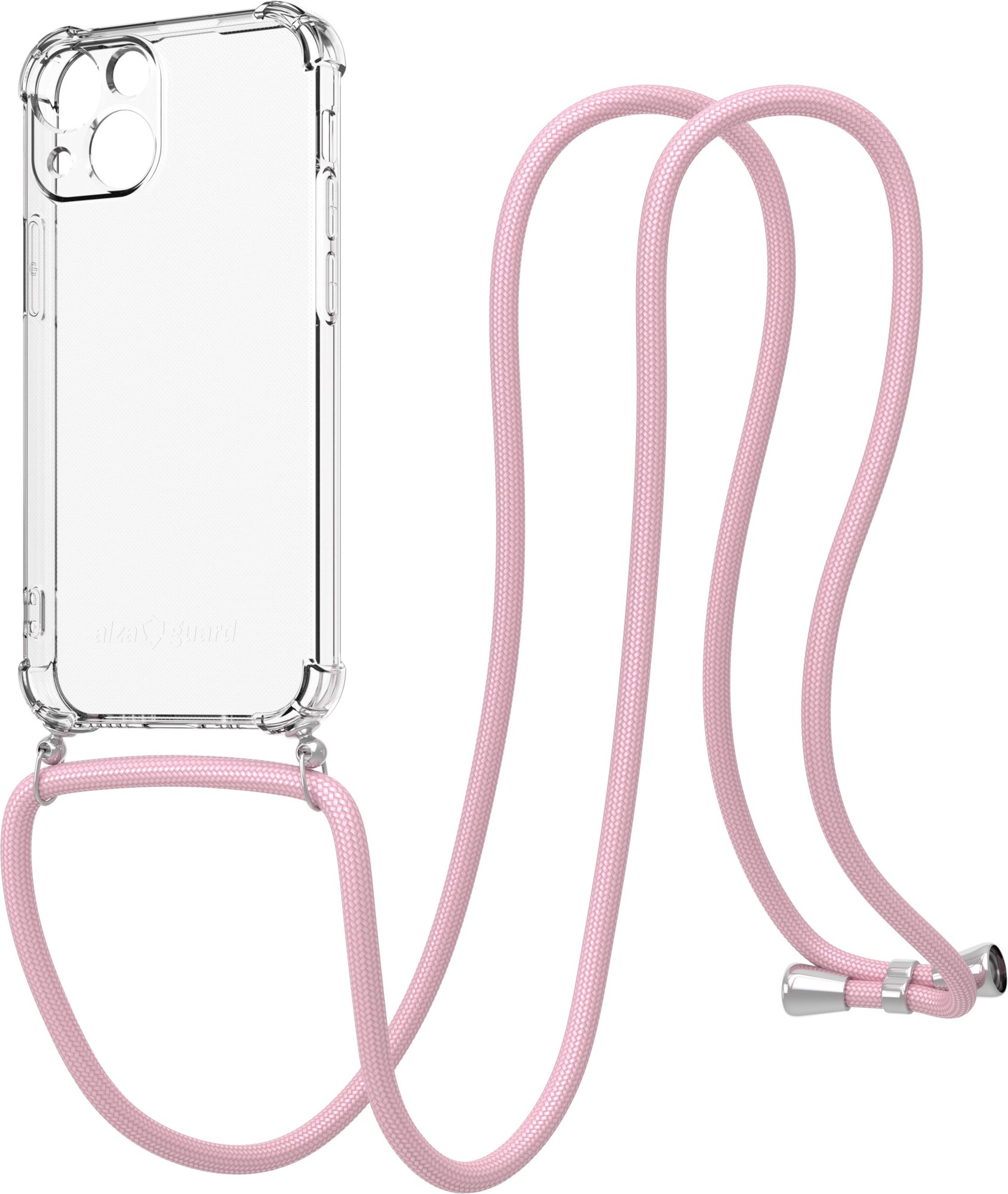 AlzaGuard Luxe Lanyard Case na iPhone 13 Mini ružový