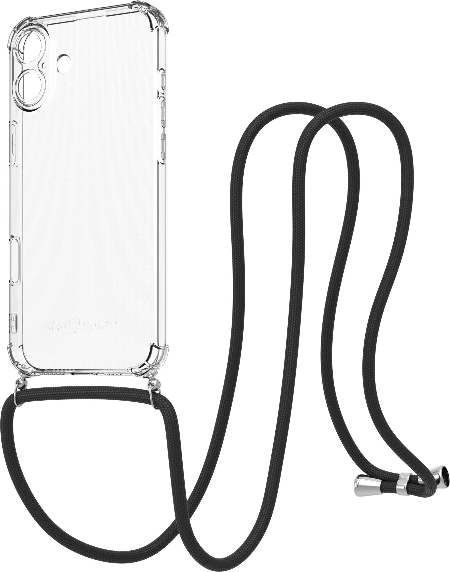 AlzaGuard Luxe Lanyard Case na iPhone 16 Plus čierny