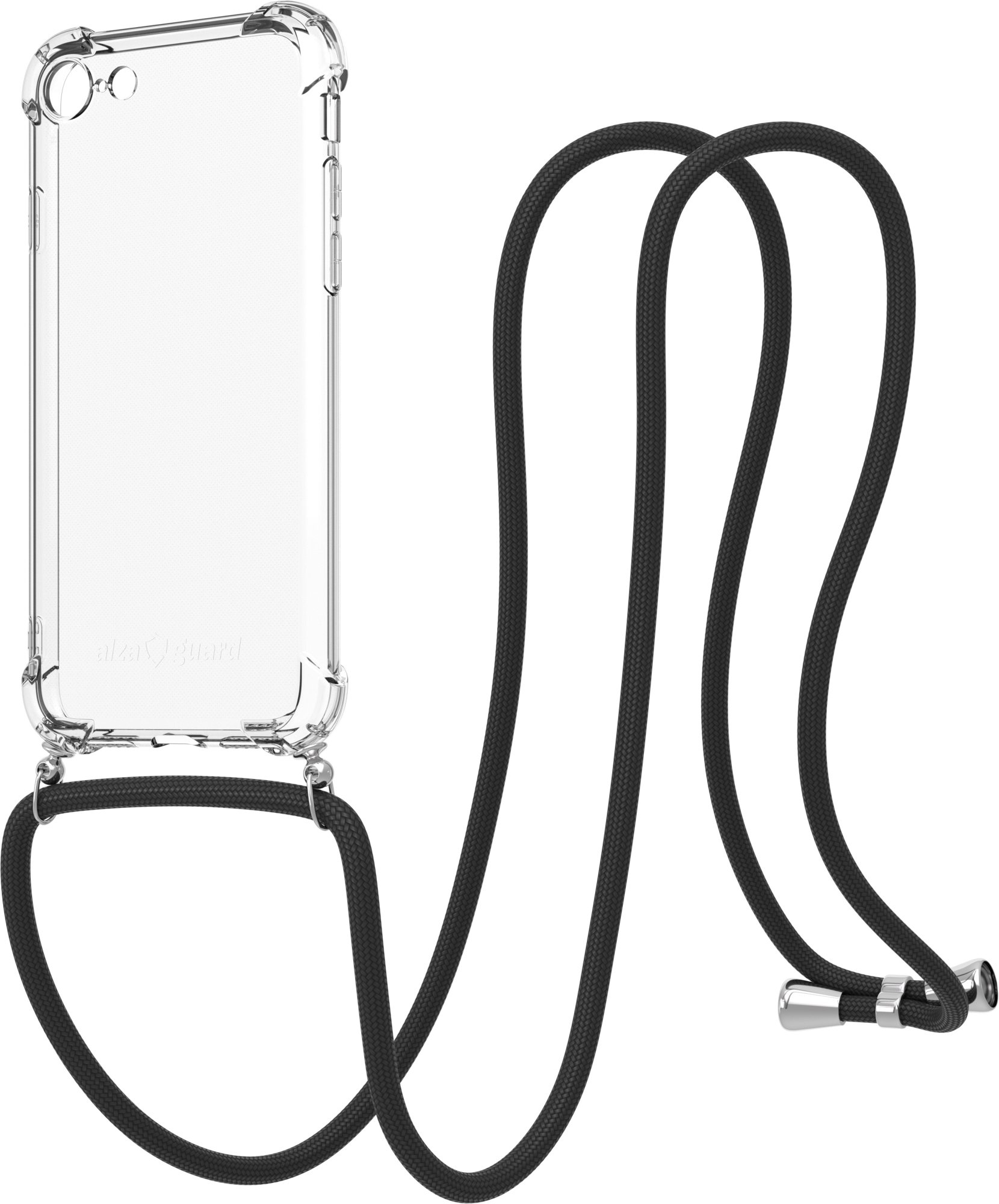 AlzaGuard Luxe Lanyard Case na iPhone 7/8/SE 2020/SE 2022 čierny