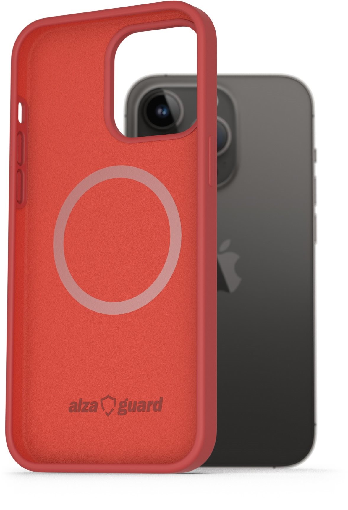 AlzaGuard Silicone Case Compatible with Magsafe na iPhone 14 Pro Max červený