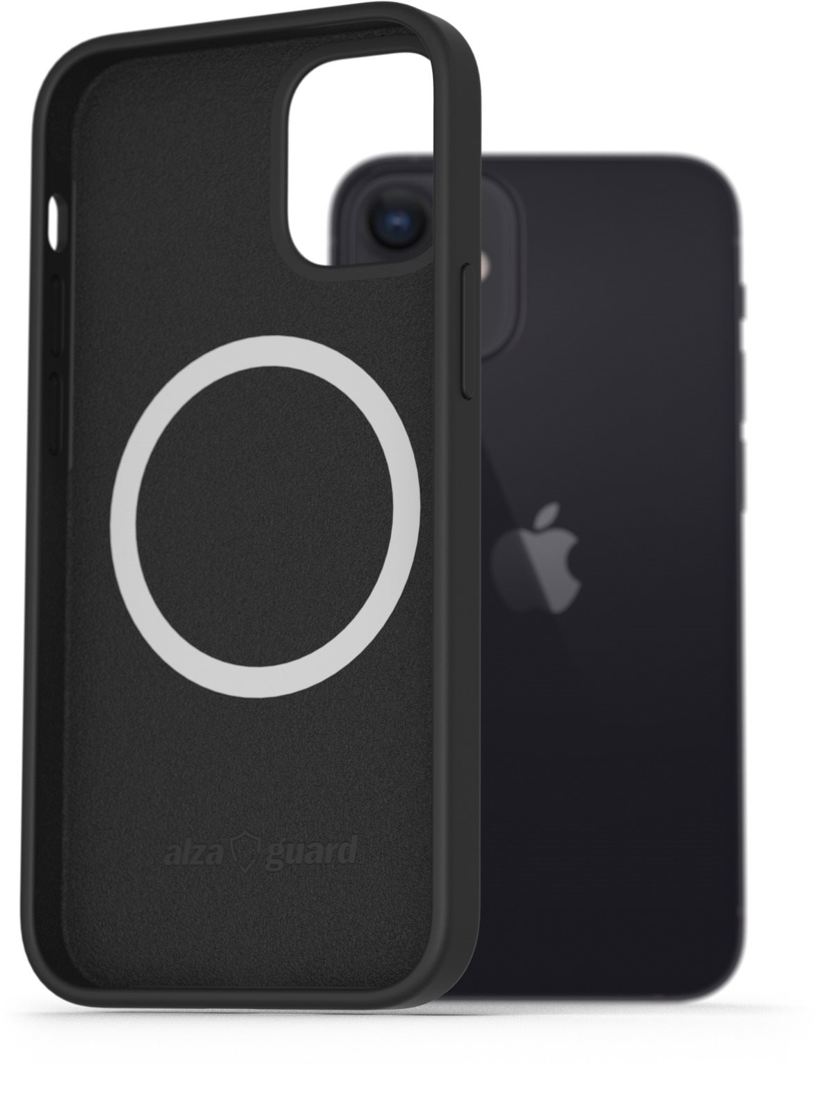 AlzaGuard Silicone Case Compatible with Magsafe iPhone 12 Mini čierny