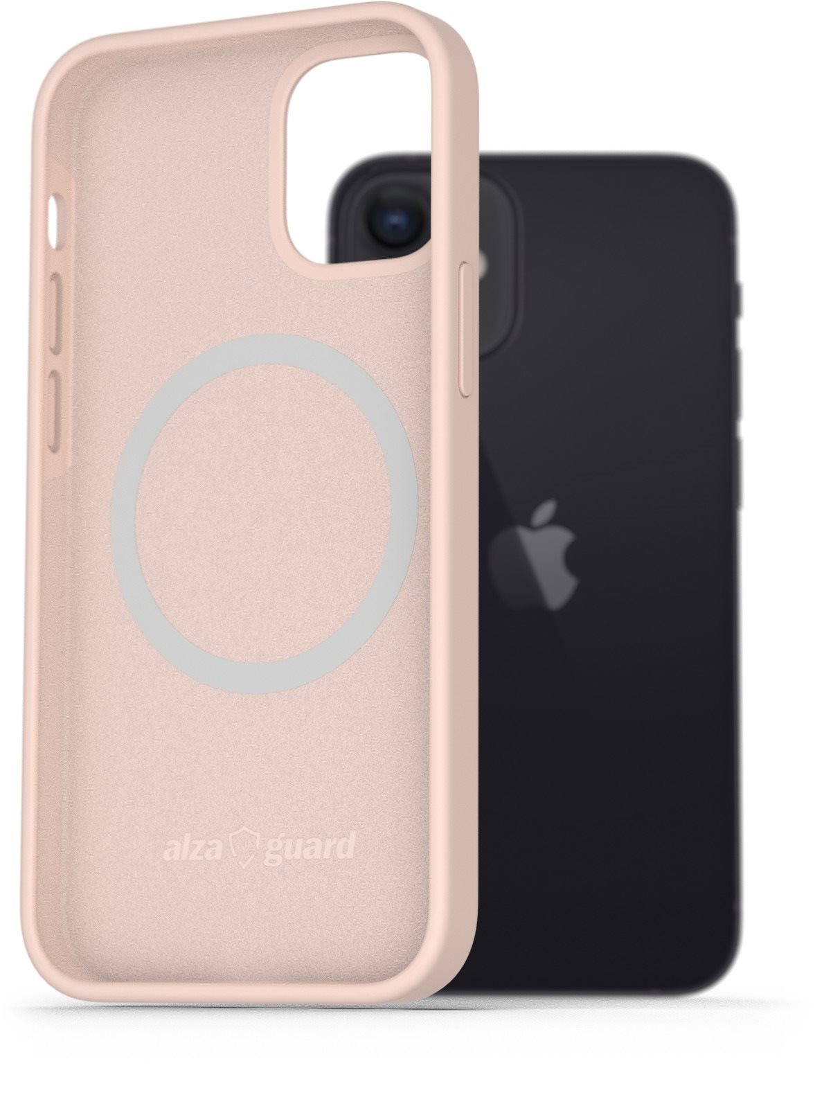 AlzaGuard Silicone Case Compatible with Magsafe iPhone 12 Mini ružový