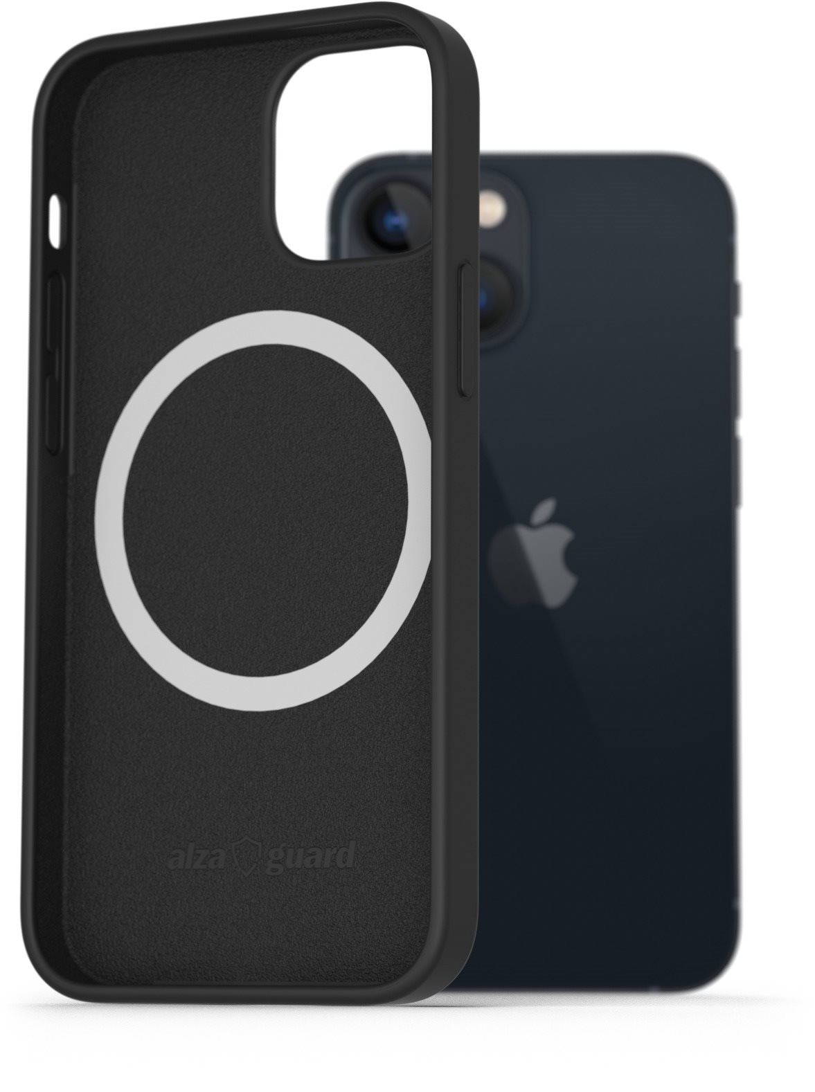 AlzaGuard Silicone Case Compatible with Magsafe iPhone 13 Mini čierny