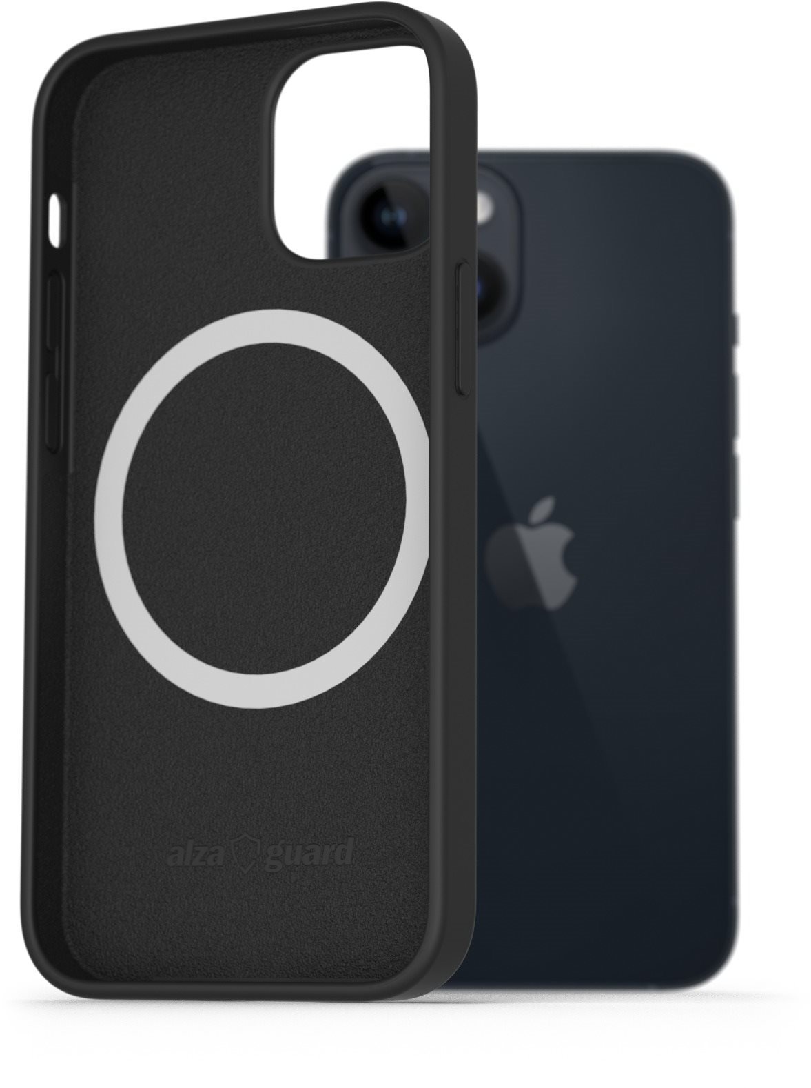 AlzaGuard Silicone Case Compatible with Magsafe iPhone 14 čierny