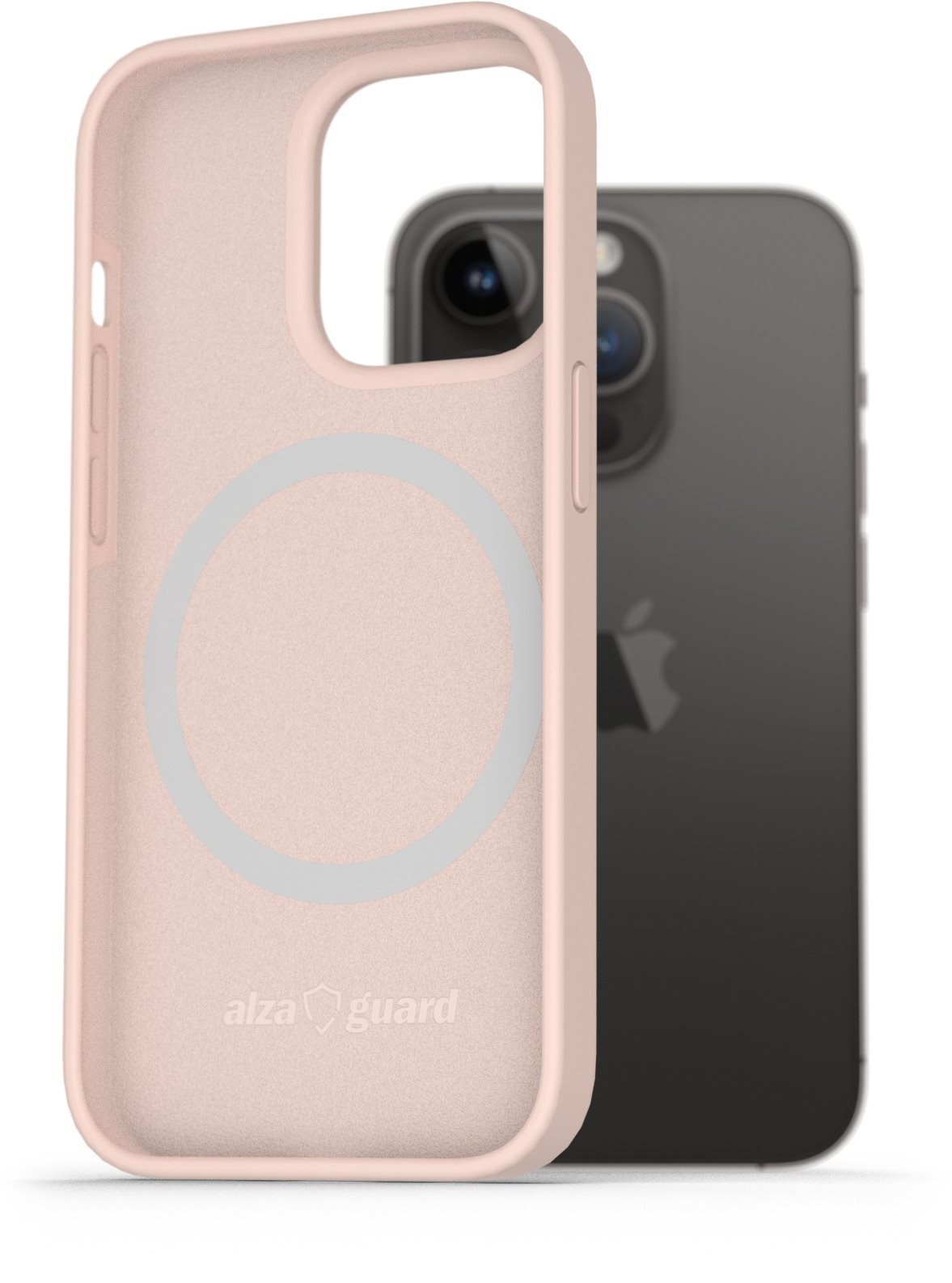 AlzaGuard Silicone Case Compatible with Magsafe iPhone 14 Pro ružový