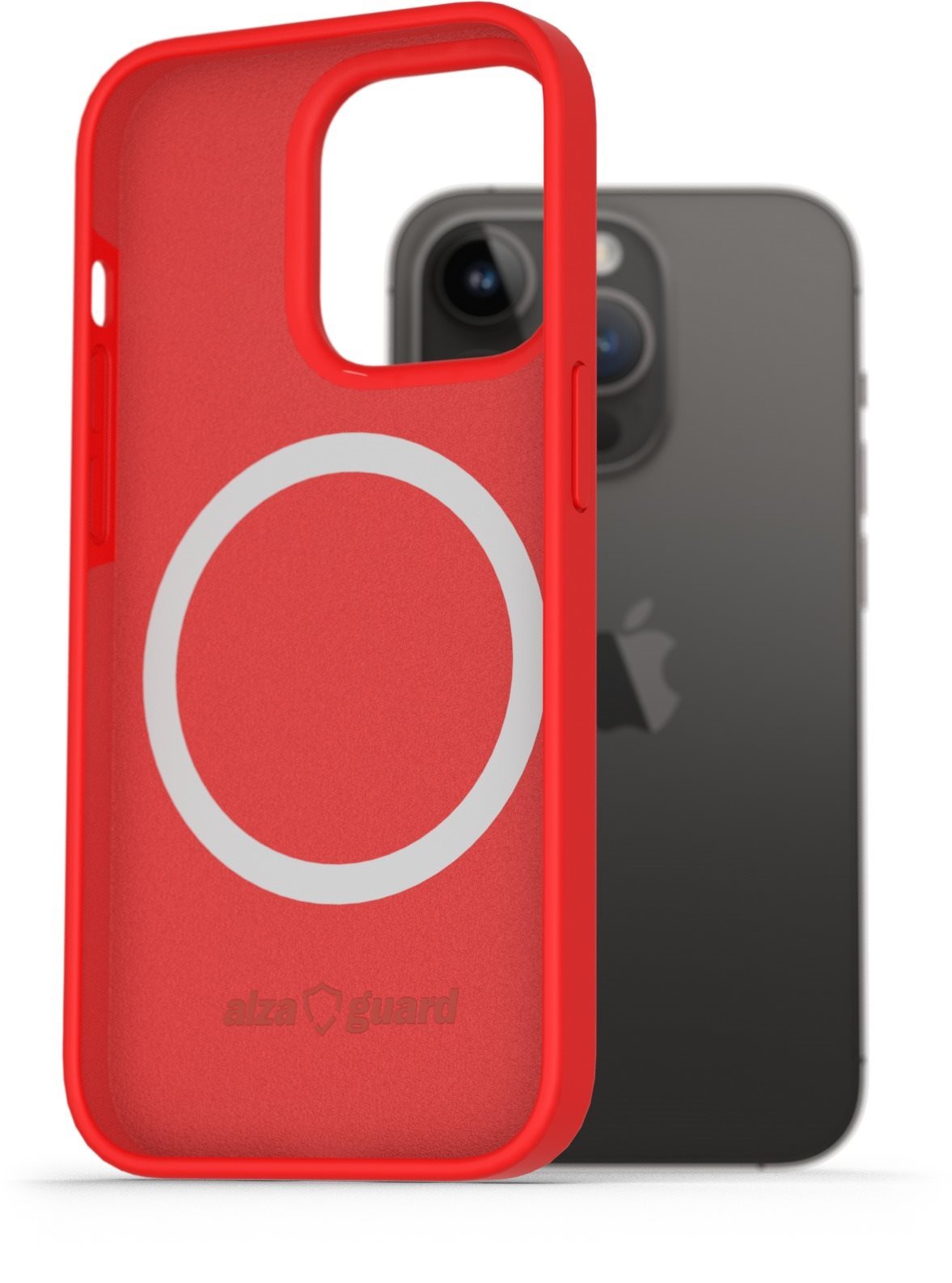 AlzaGuard Silicone Case Compatible with Magsafe na iPhone 14 Pro červený