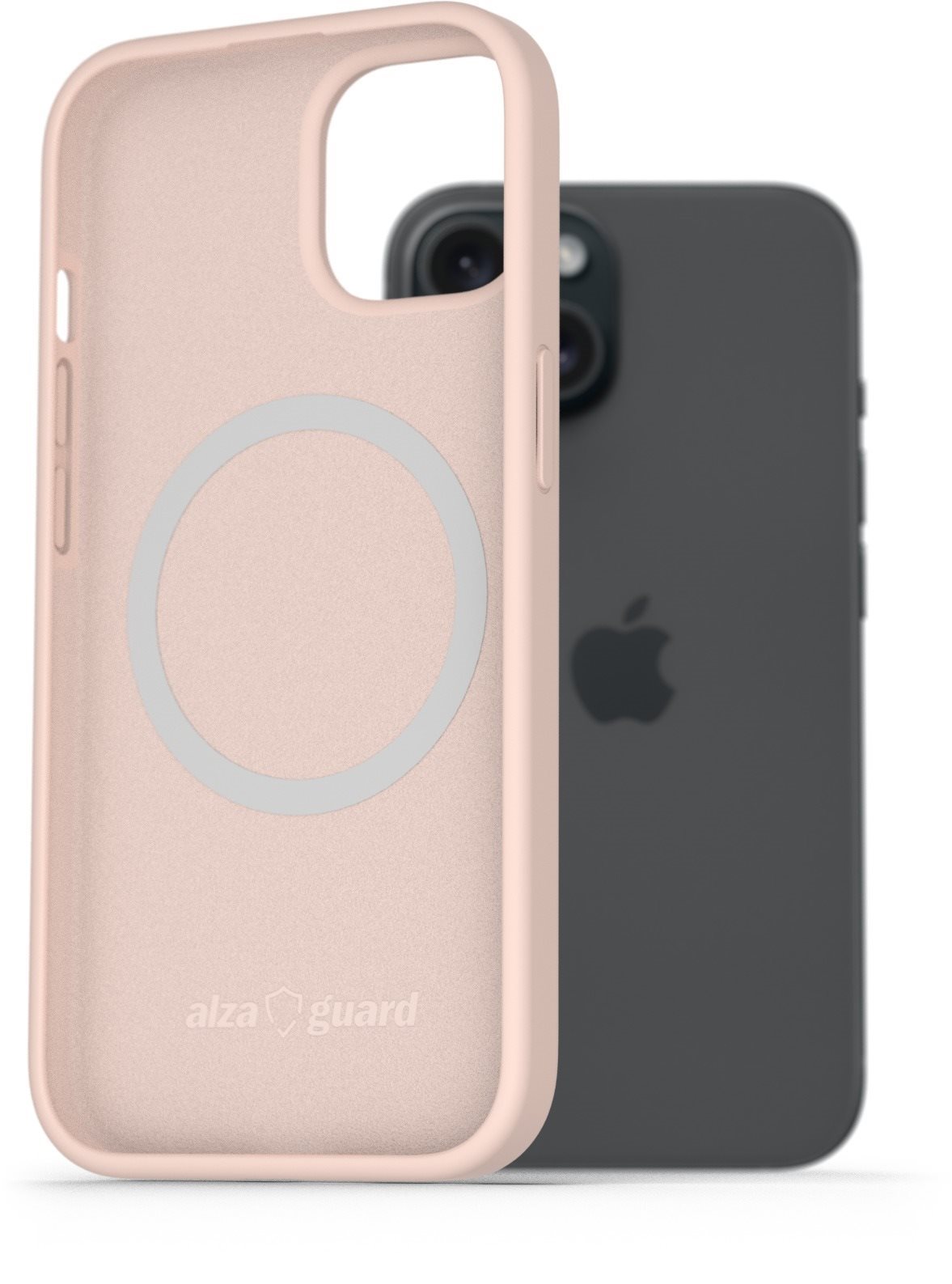 AlzaGuard Silicone Case Compatible with Magsafe iPhone 15 ružový